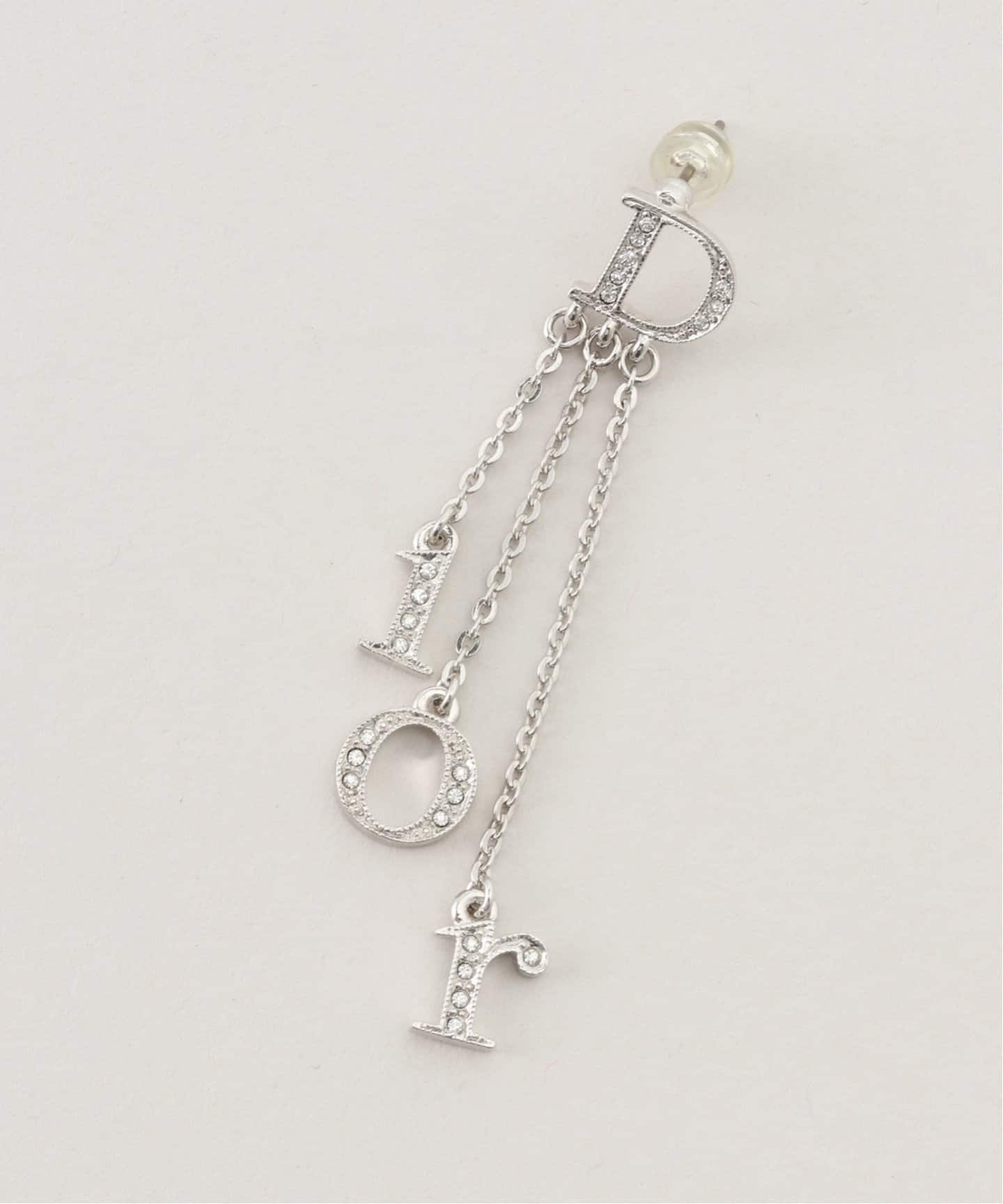 Dior ロゴデザイン ピアス(両耳用) ディオール Diorロゴ ピアス(両耳用) GP×ラインストーン
