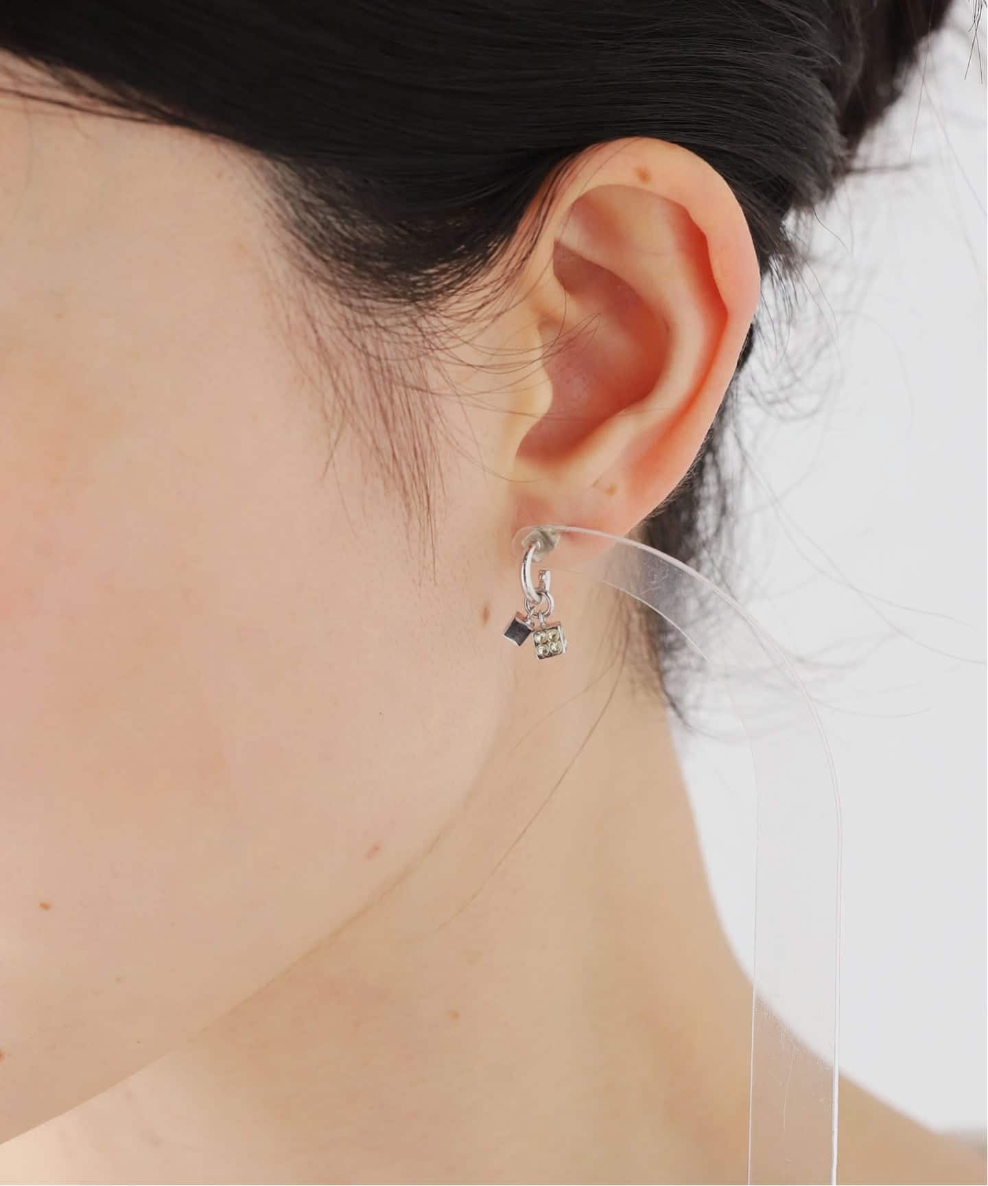 VINTAGE COURREGES/クレージュ】pierce hoop mini cube (両耳)（ピアス