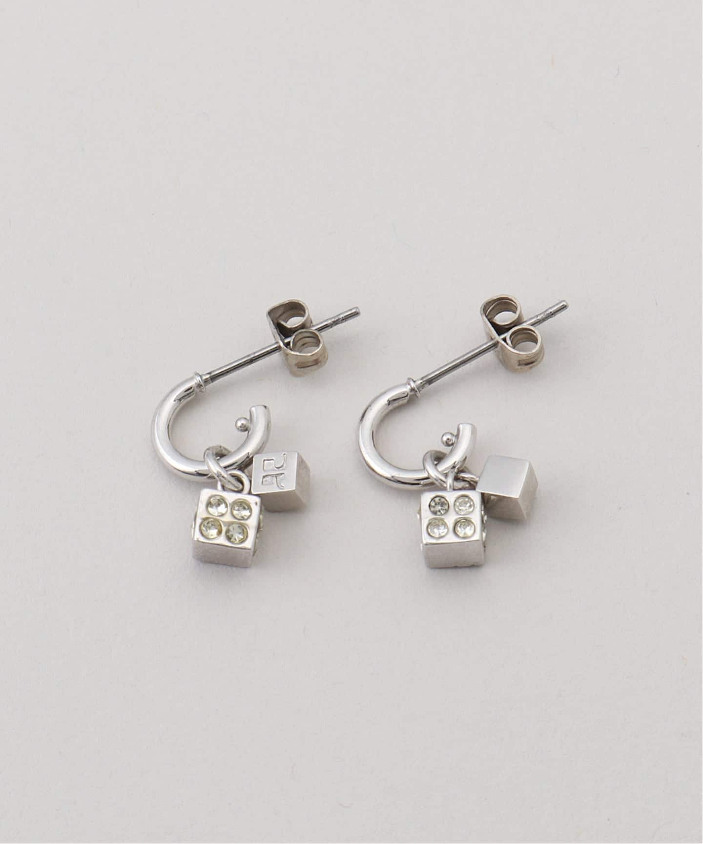 VINTAGE COURREGES/クレージュ】pierce hoop mini cube (両耳)（ピアス