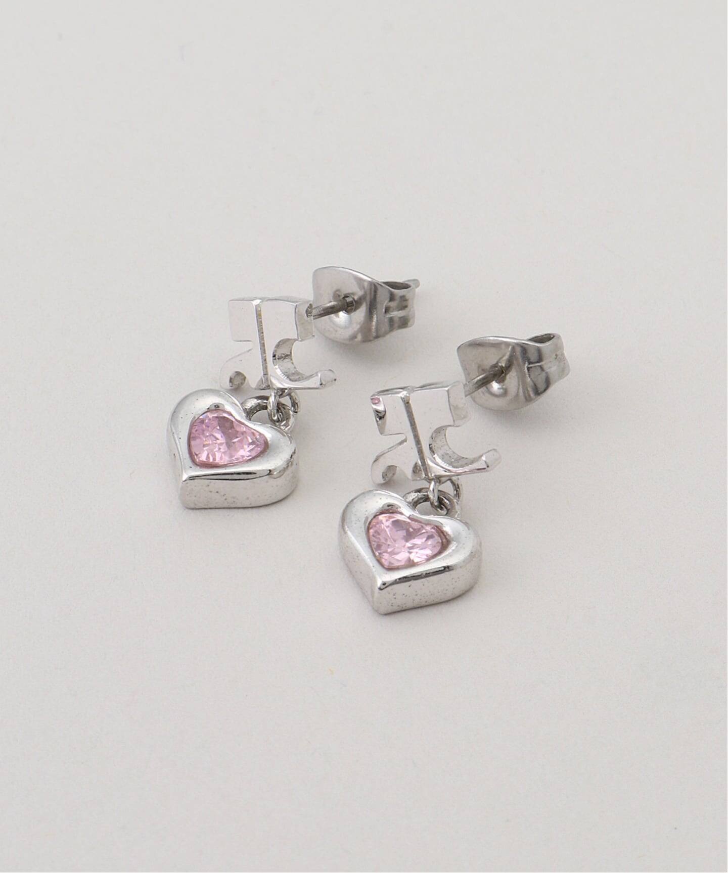 VINTAGE COURREGES/クレージュ】 pierce logo heart (両耳)（ピアス 