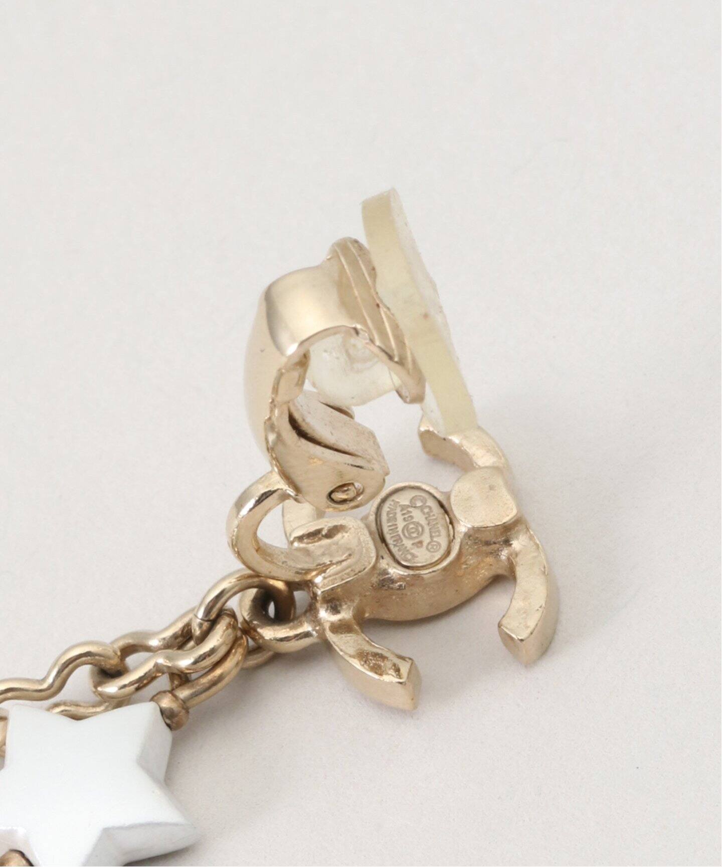 VINTAGE CHANEL/シャネル】Earring logo chain star pearl (両耳  