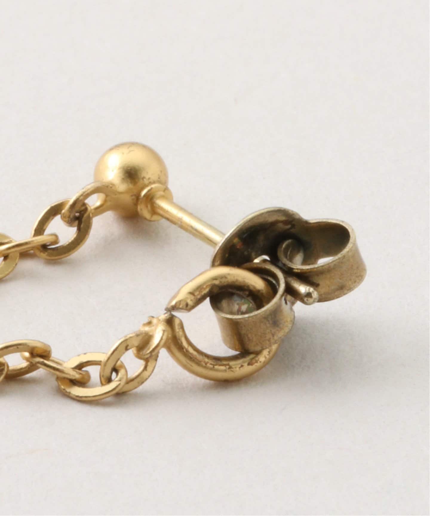 VINTAGE CHANEL/シャネル】pierce round logo chain (両耳)（ピアス