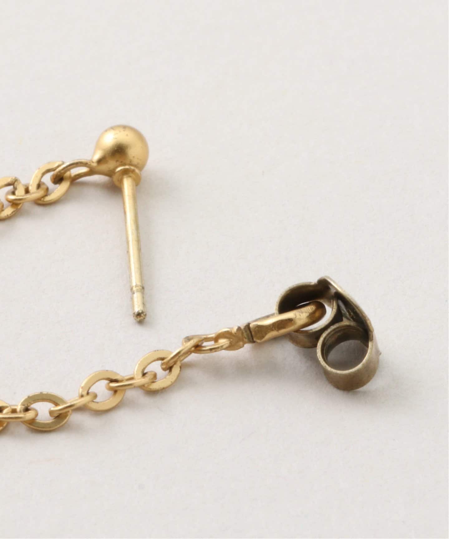 VINTAGE CHANEL/シャネル】pierce round logo chain (両耳)（ピアス