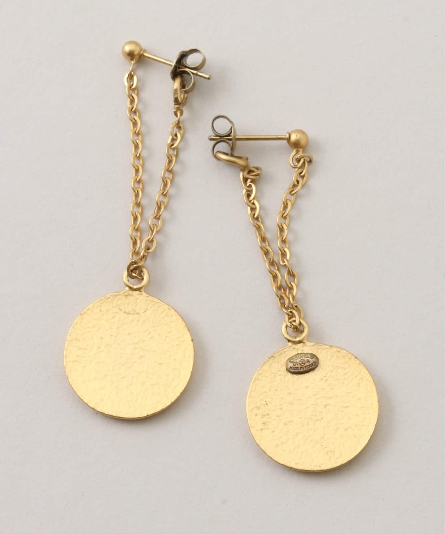 VINTAGE CHANEL/シャネル】pierce round logo chain (両耳)（ピアス