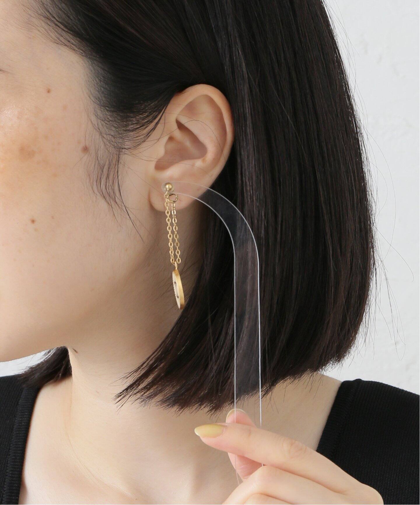 VINTAGE CHANEL/シャネル】pierce round logo chain (両耳)（ピアス