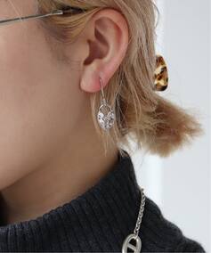 VINTAGE DIOR/ディオール】 pierce padlock logo(両耳)（ピアス（両耳 