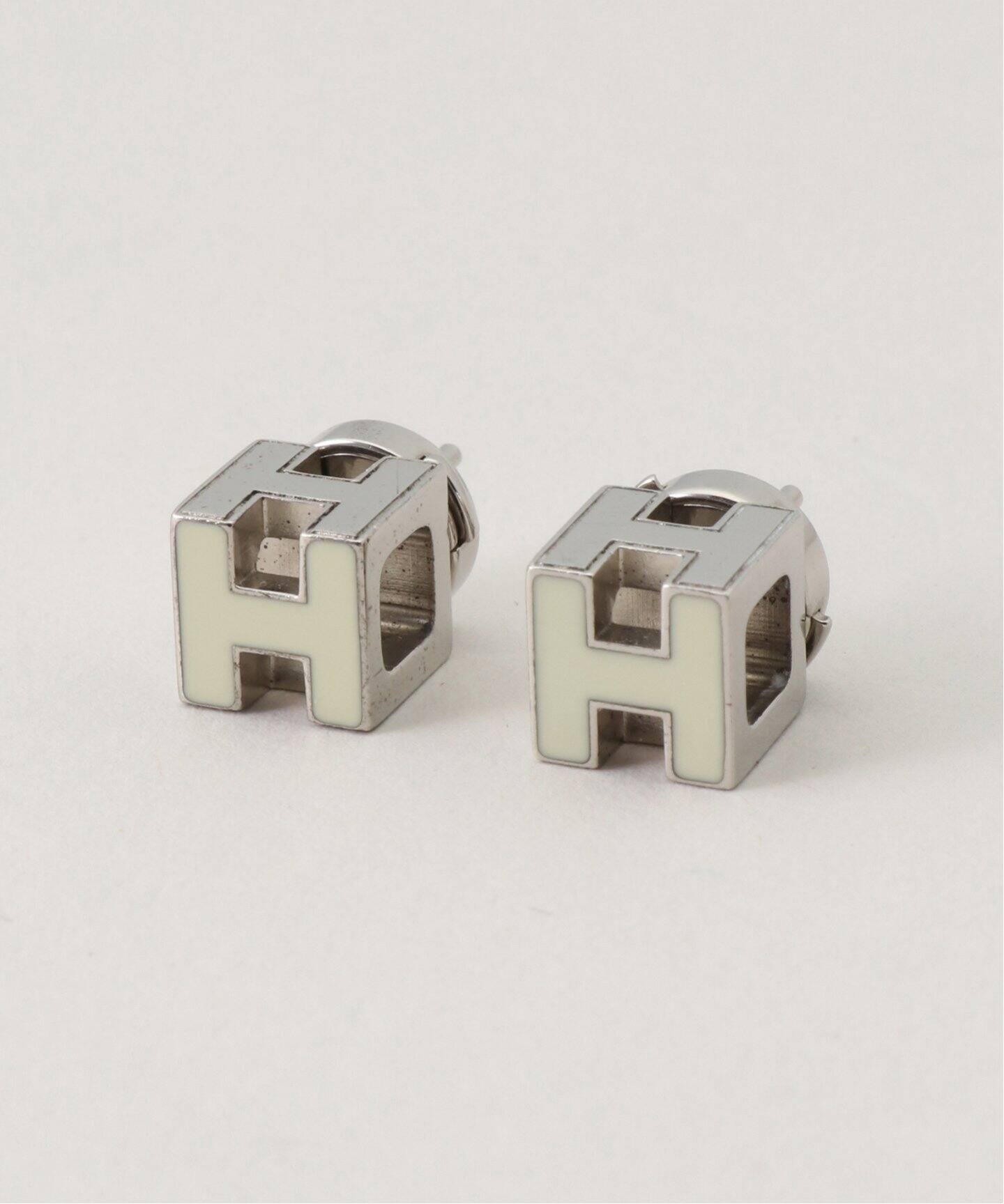 VINTAGE HERMES/エルメス】Cage dh cube pierce(両耳)（ピアス（両耳用 