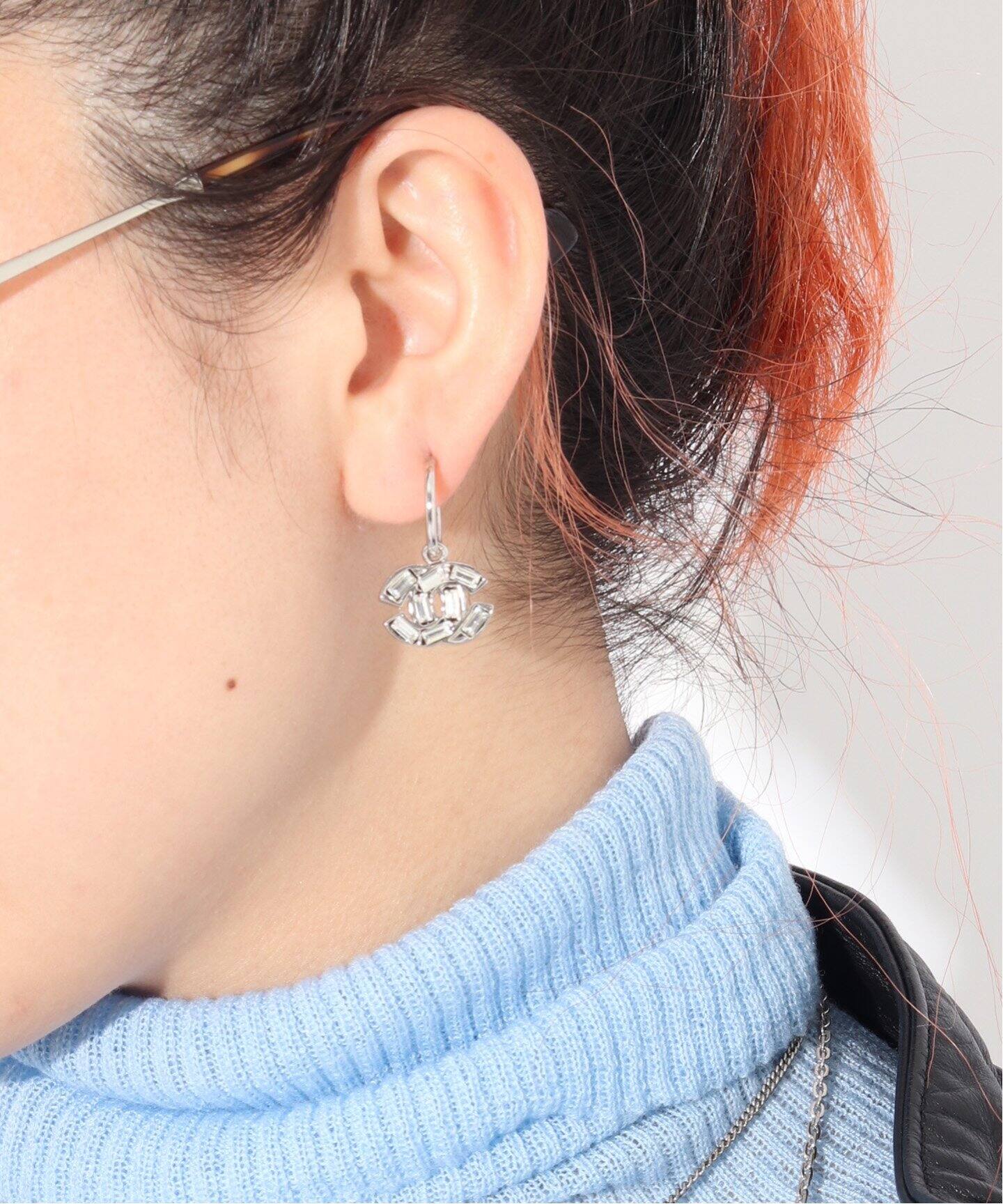 VINTAGE CHANEL/シャネル】pierce logo(両耳)（ピアス（両耳用  