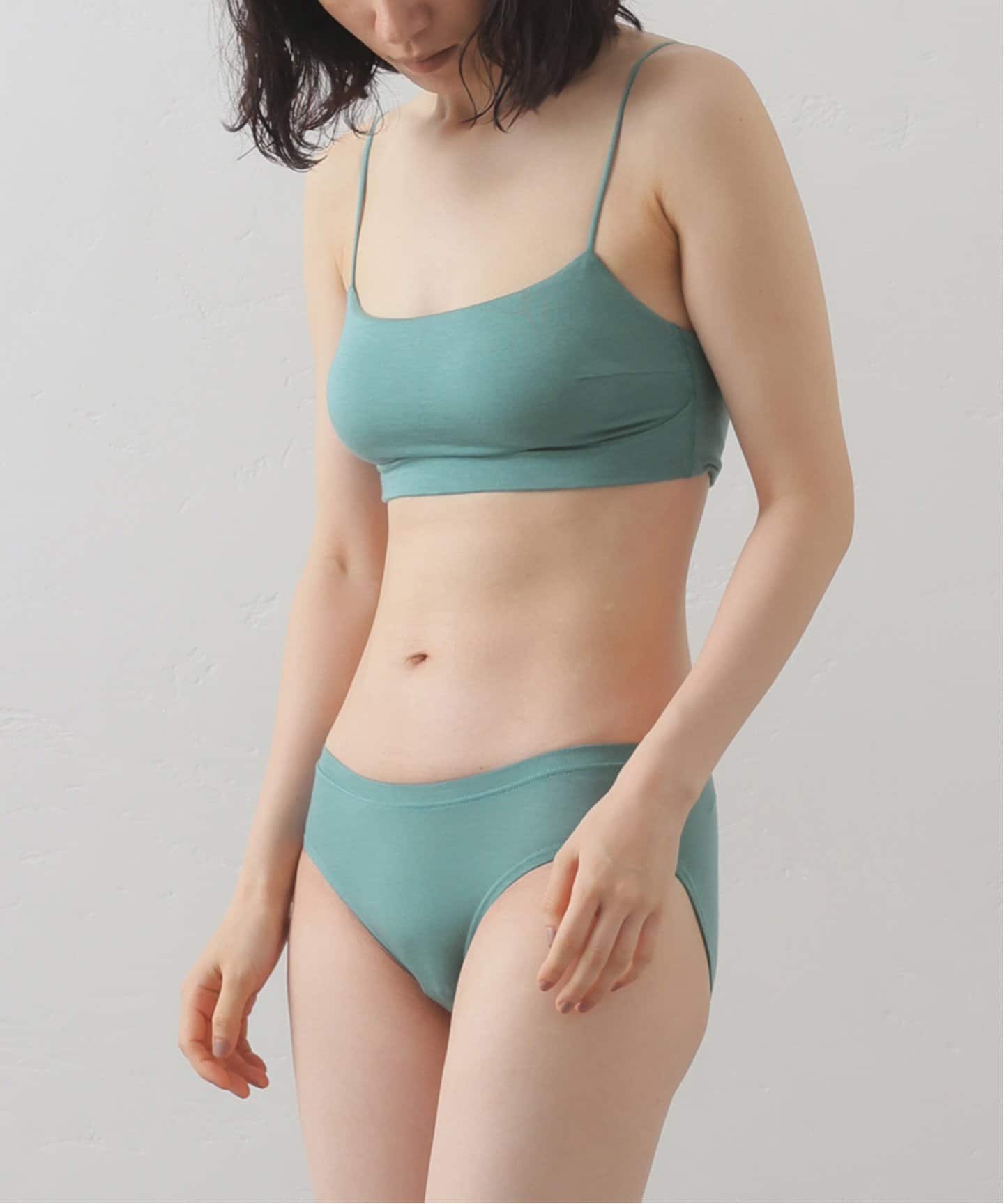 グリーンリブ編みビキニ ビビッドレディ VIVIDLADY 3点セット エスニック柄 水着 【返品