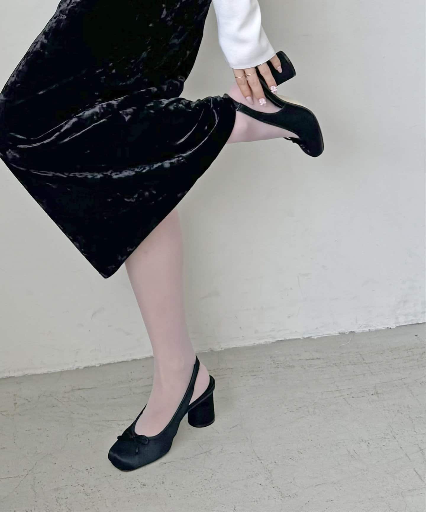 WEB限定》Le decore / ルデコレ6cm square ballerinaパンプス