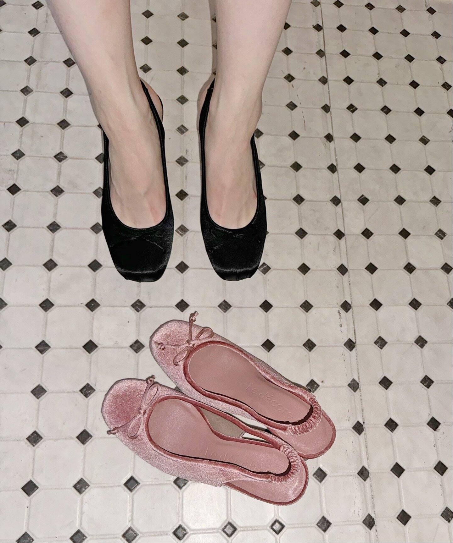 WEB限定》Le decore / ルデコレ6cm square ballerinaパンプス