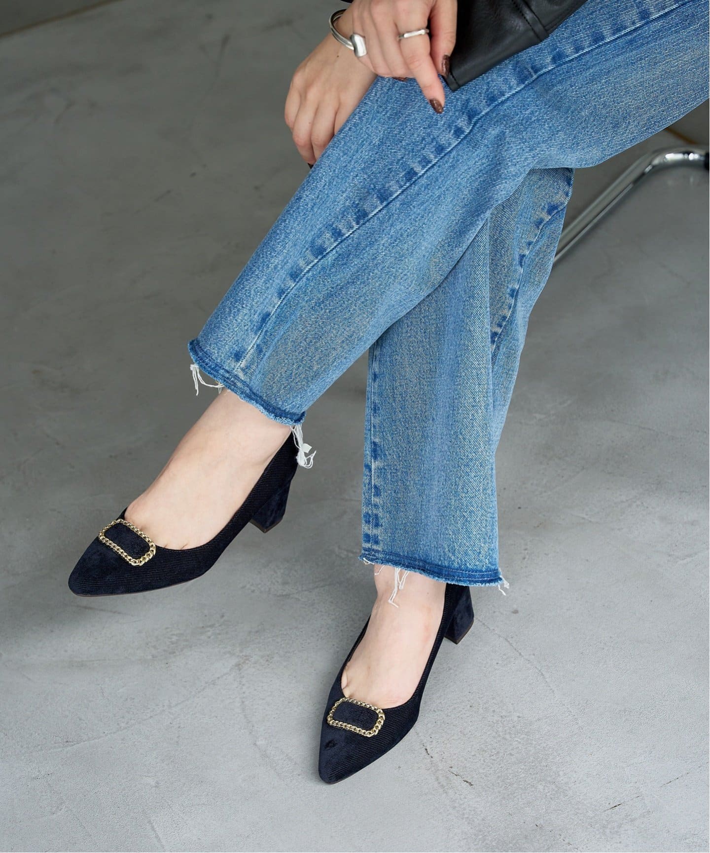 5.5cmチェーンバックルパンプス（パンプス）｜LE TALON（ル