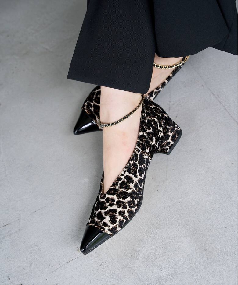 TAEKO HIGASHIHARA×LE TALON 3cmポインテッドコンビストラップパンプス  