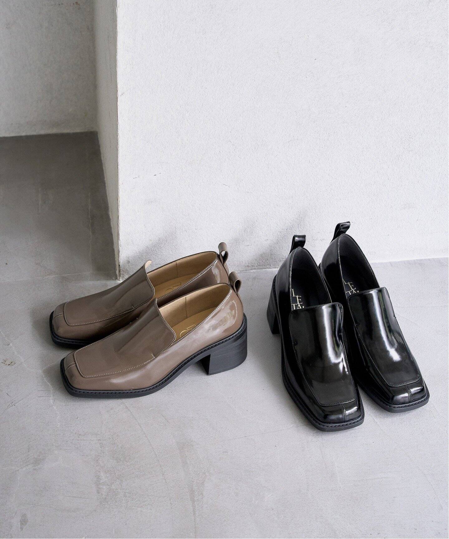 TAEKO HIGASHIHARA×LE TALON 5.5cmワイドスクエアヒールローファー 