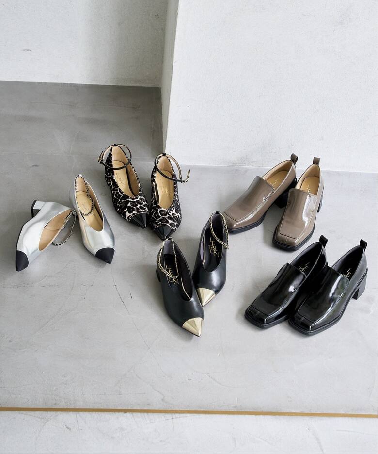TAEKO HIGASHIHARA×LE TALON 5.5cmワイドスクエアヒールローファー 