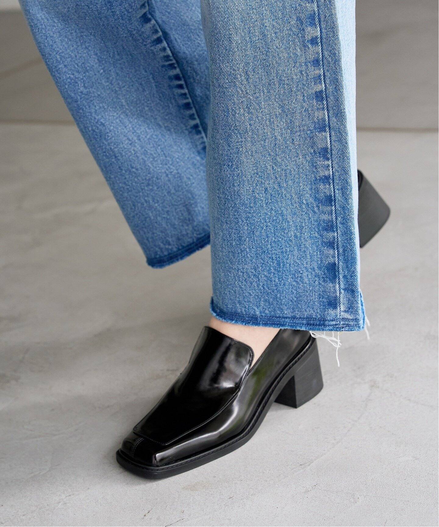 TAEKO HIGASHIHARA×LE TALON 5.5cmワイドスクエアヒールローファー 