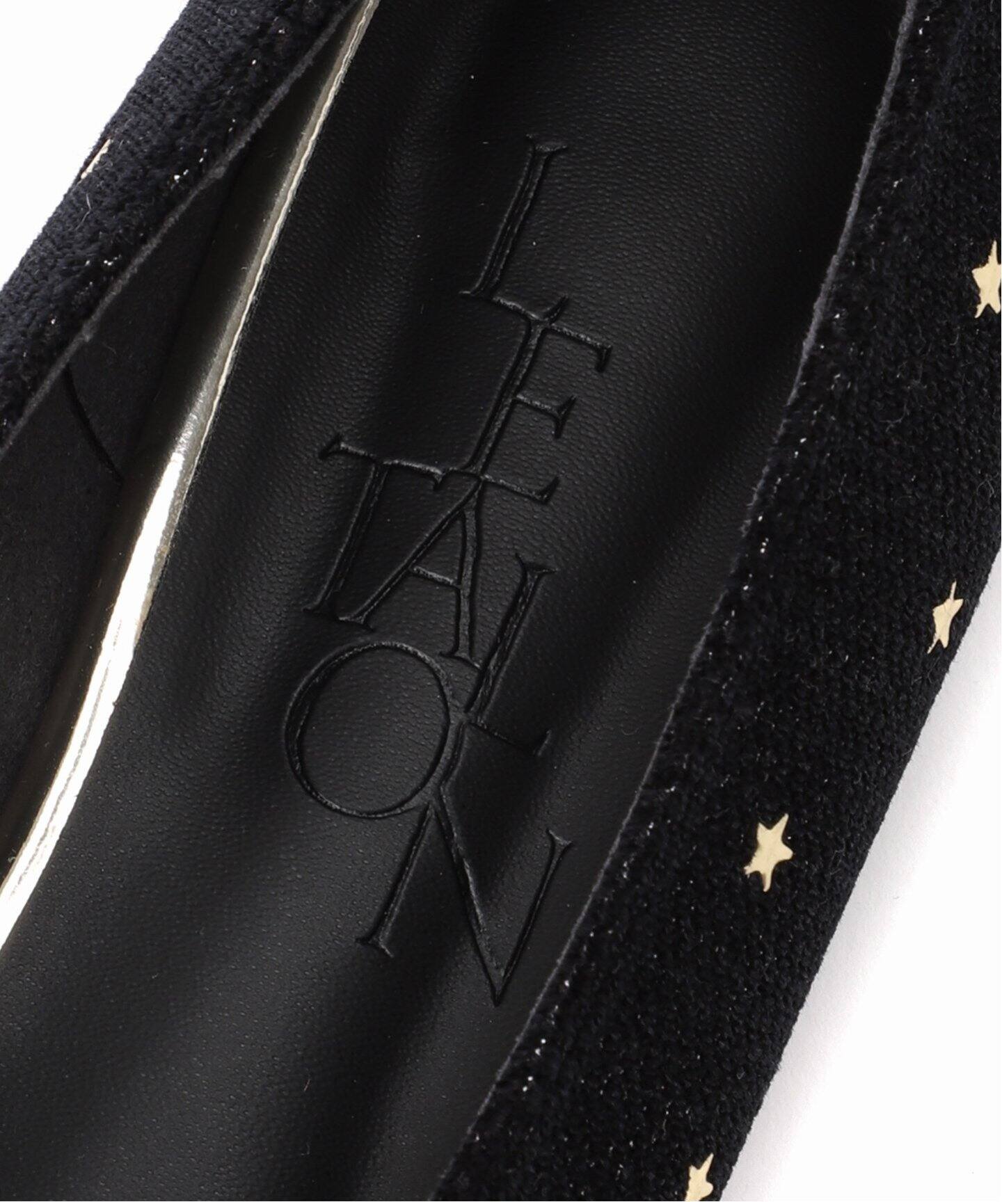 スタッズ付きブラックフラットシューズ letalon 試着のみ ポインテッドスタースタッズフラット（フラットシューズ）｜LE