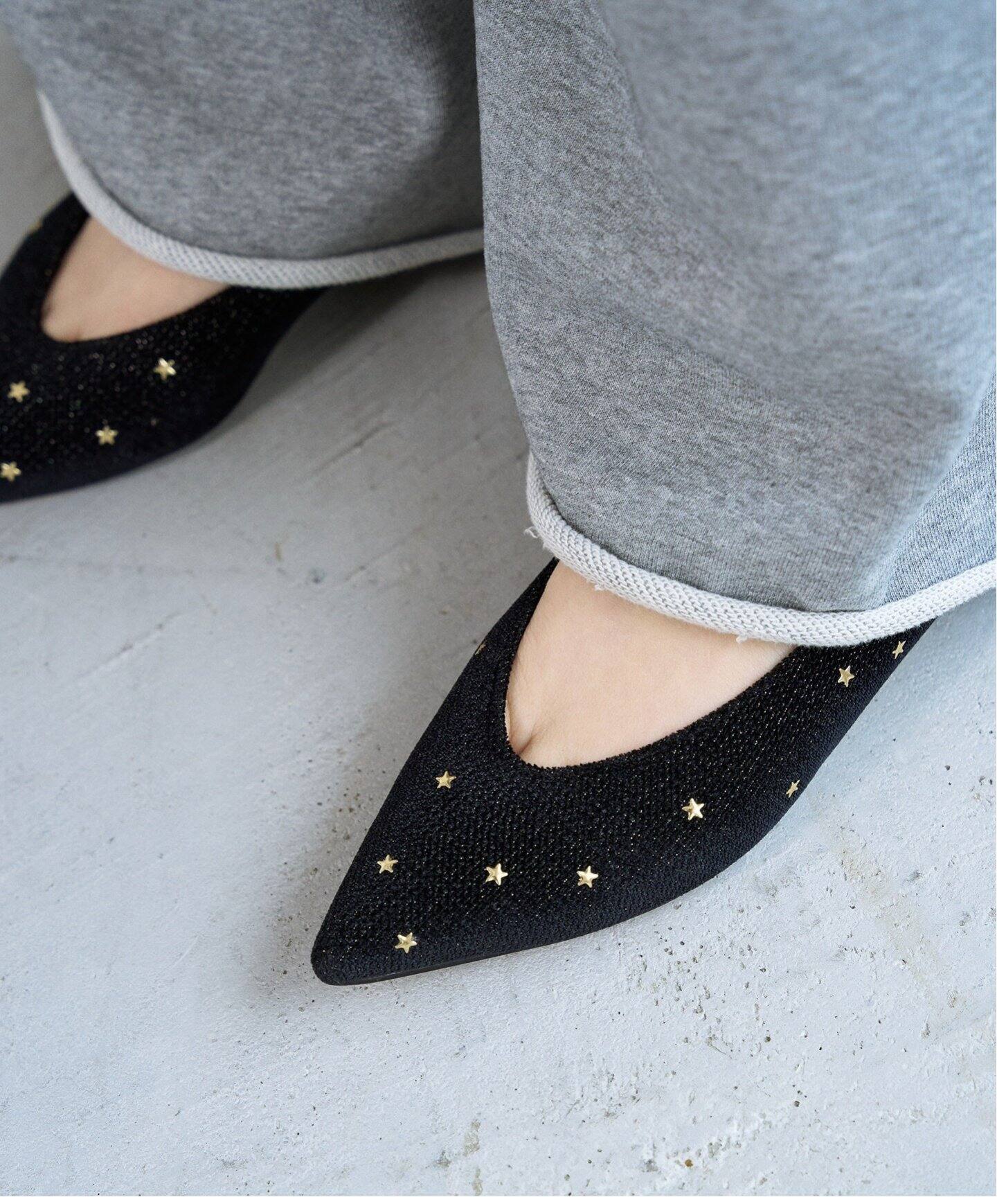 ポインテッドスタースタッズフラット（フラットシューズ）｜LE TALON  