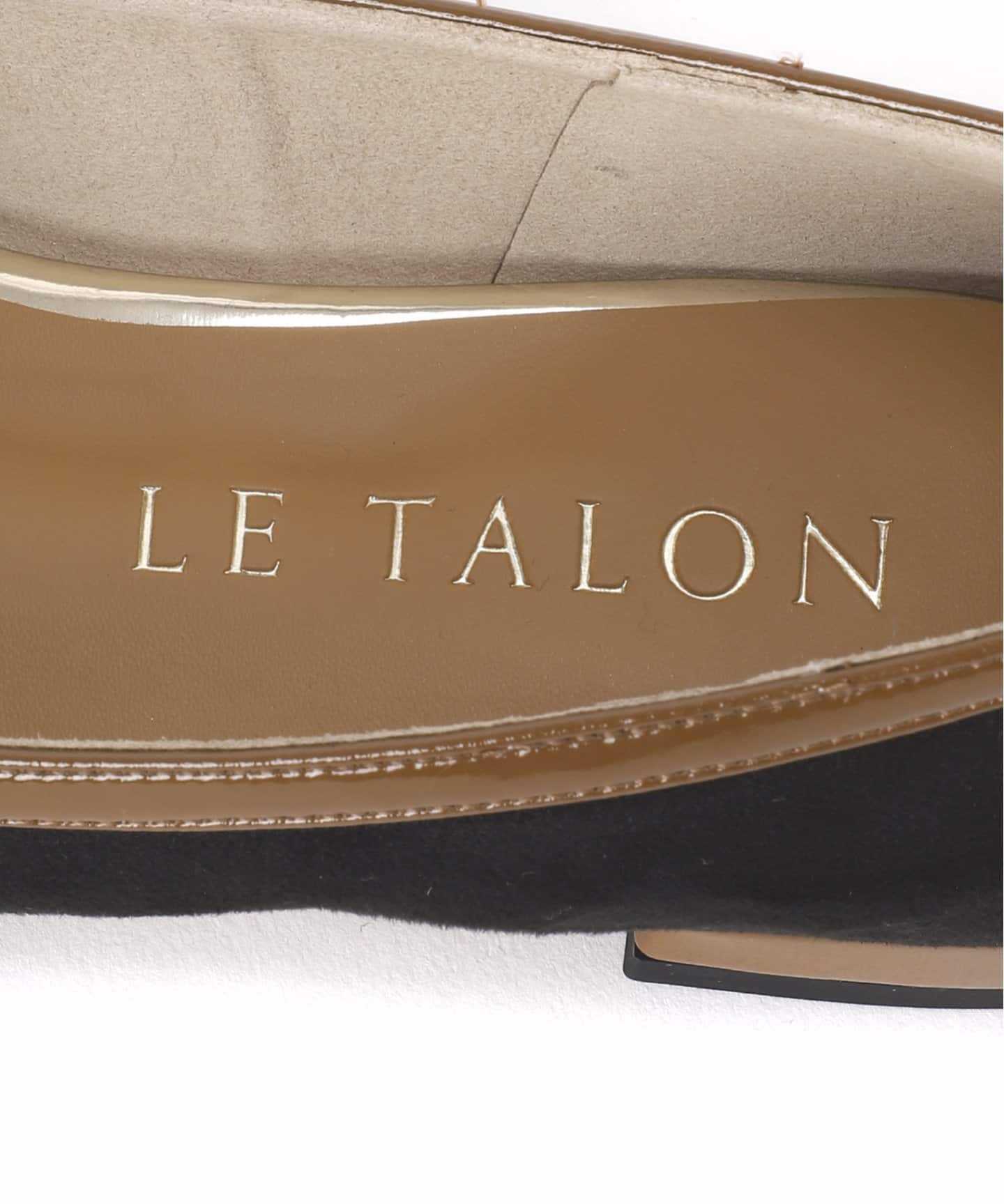 美品★LE TALON ルタロン　フレンチスクエアハイショクベルトフラット フレンチスクエアハイショクベルトフラット（フラットシューズ