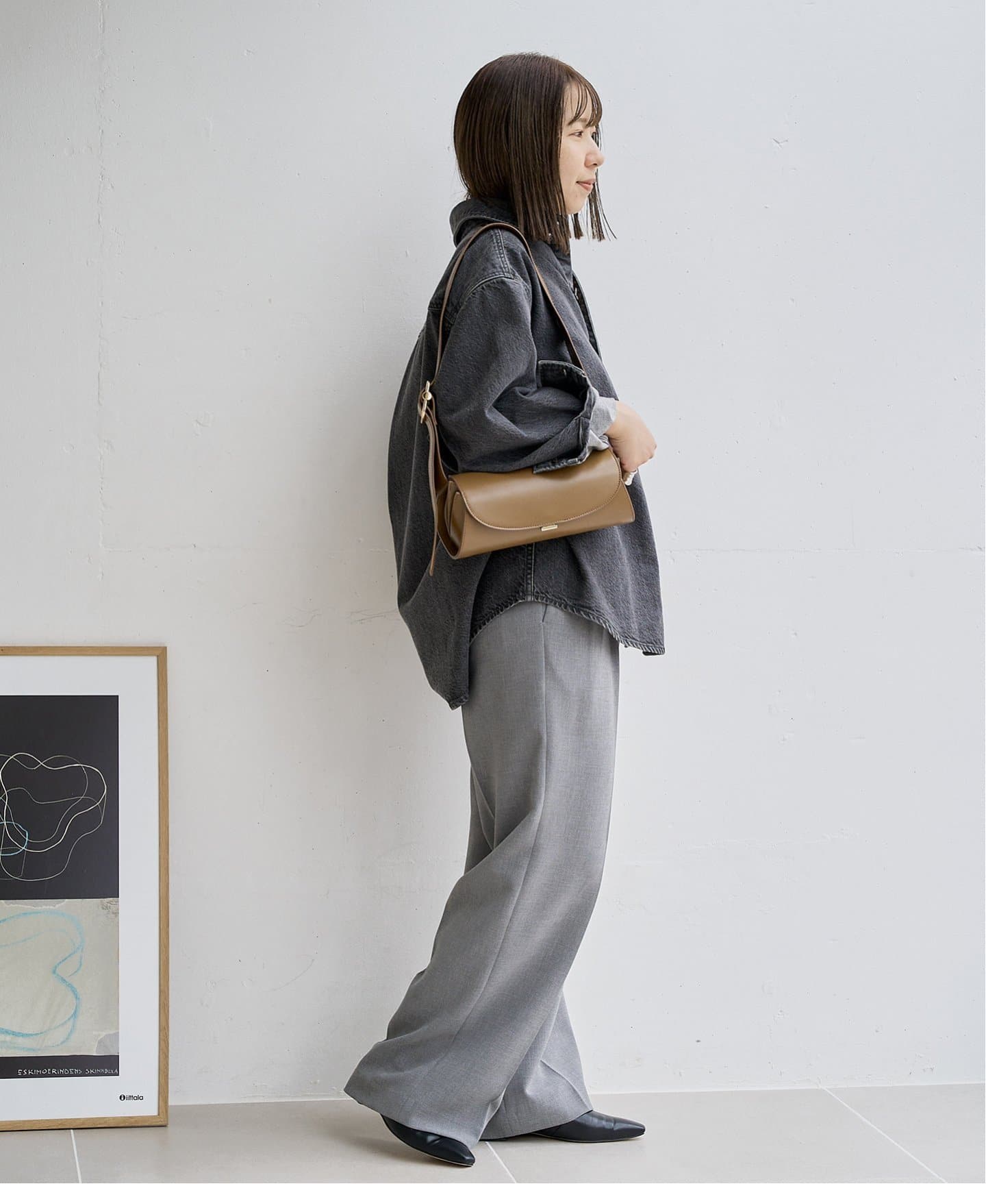 追加》フレンチスクエアレースアップフラット（フラットシューズ）｜LE