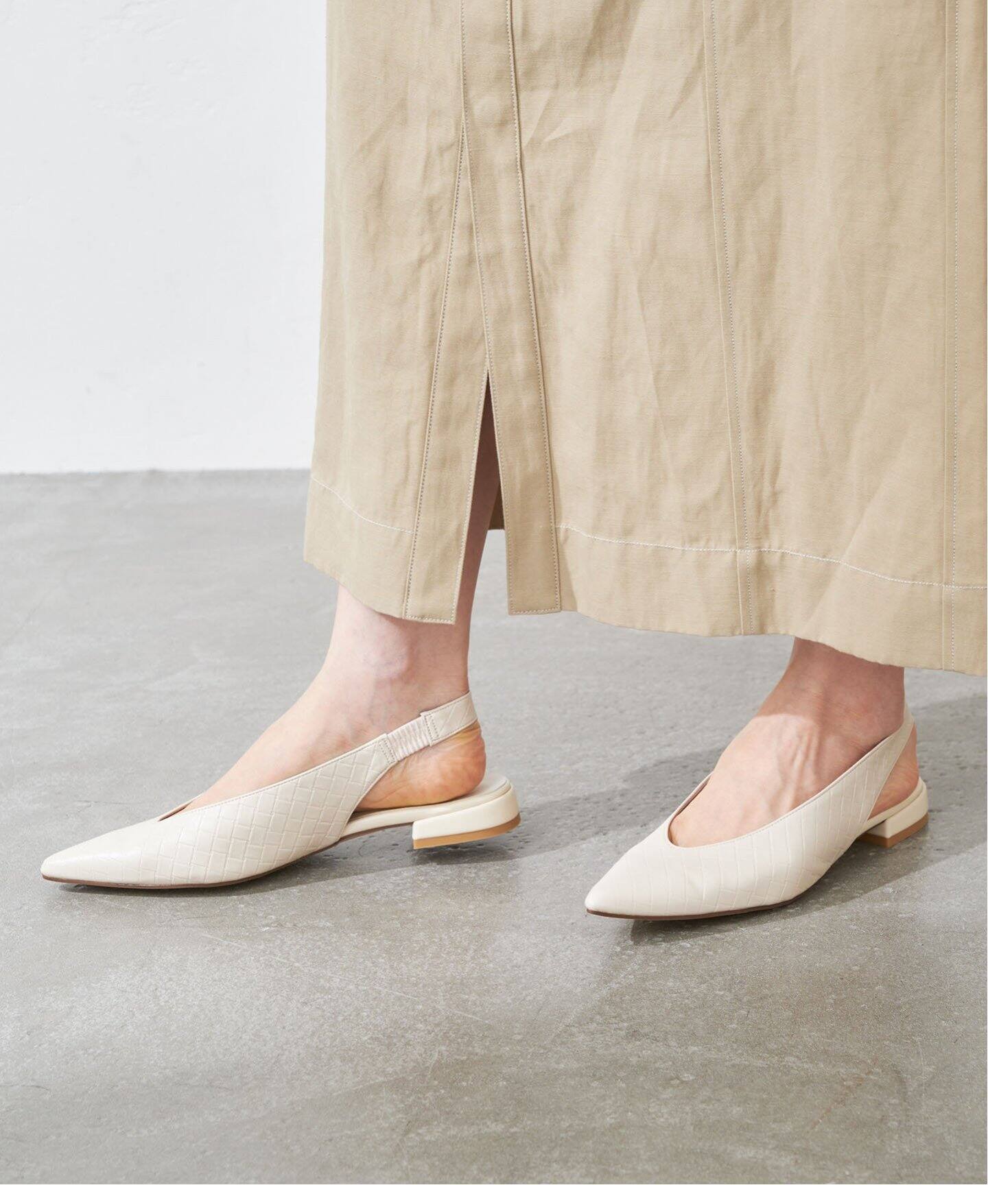 LANVIN ホインテットトゥスリンクハックフラット 【関税込】 チェインリンク ポインテッドトゥバレエフラット - ブラック