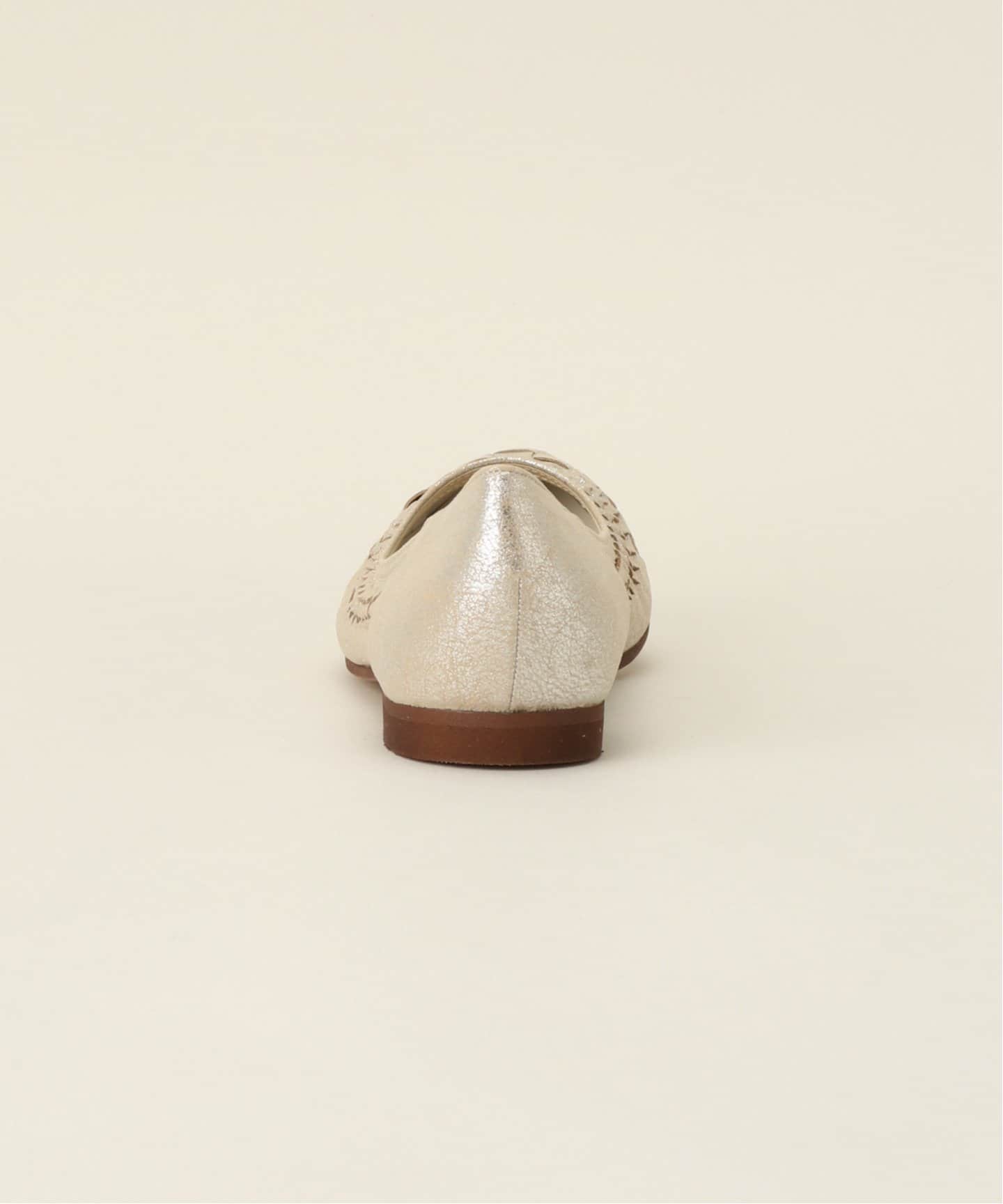 【極美品】LETALON ポインテッドトゥ フラットシューズ メッシュ 24.0 追加》ポインテッドサシメッシュフラット（フラットシューズ