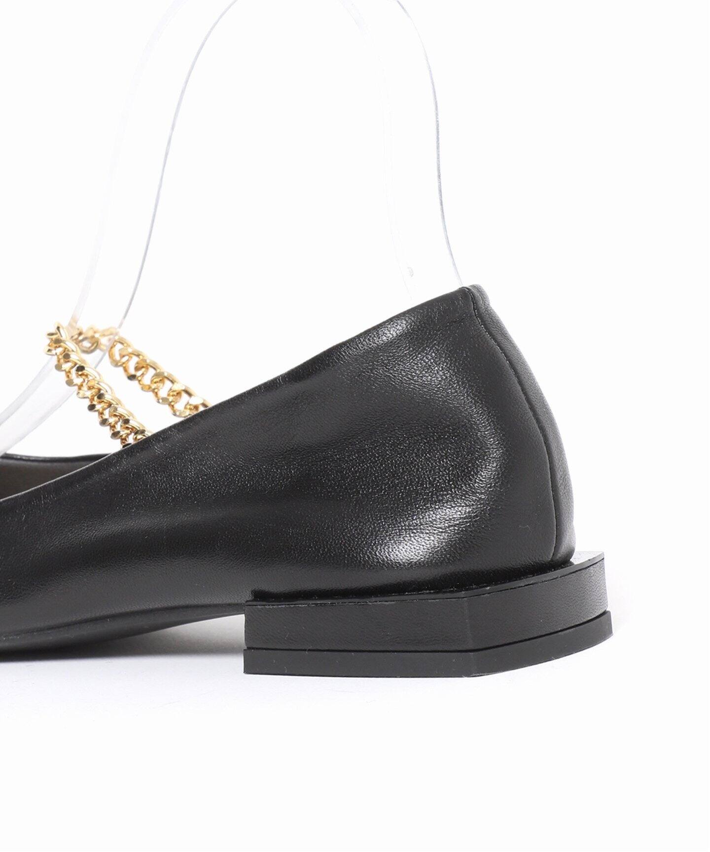 TAEKO HIGASHIHARA×LE TALONレザースクエアメリージェーンフラット 