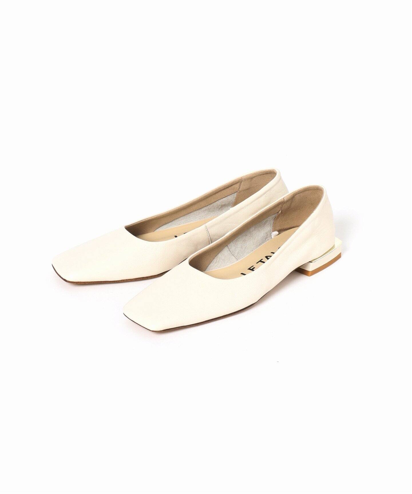 TAEKO HIGASHIHARA×LE TALONレザースクエアメリージェーンフラット 