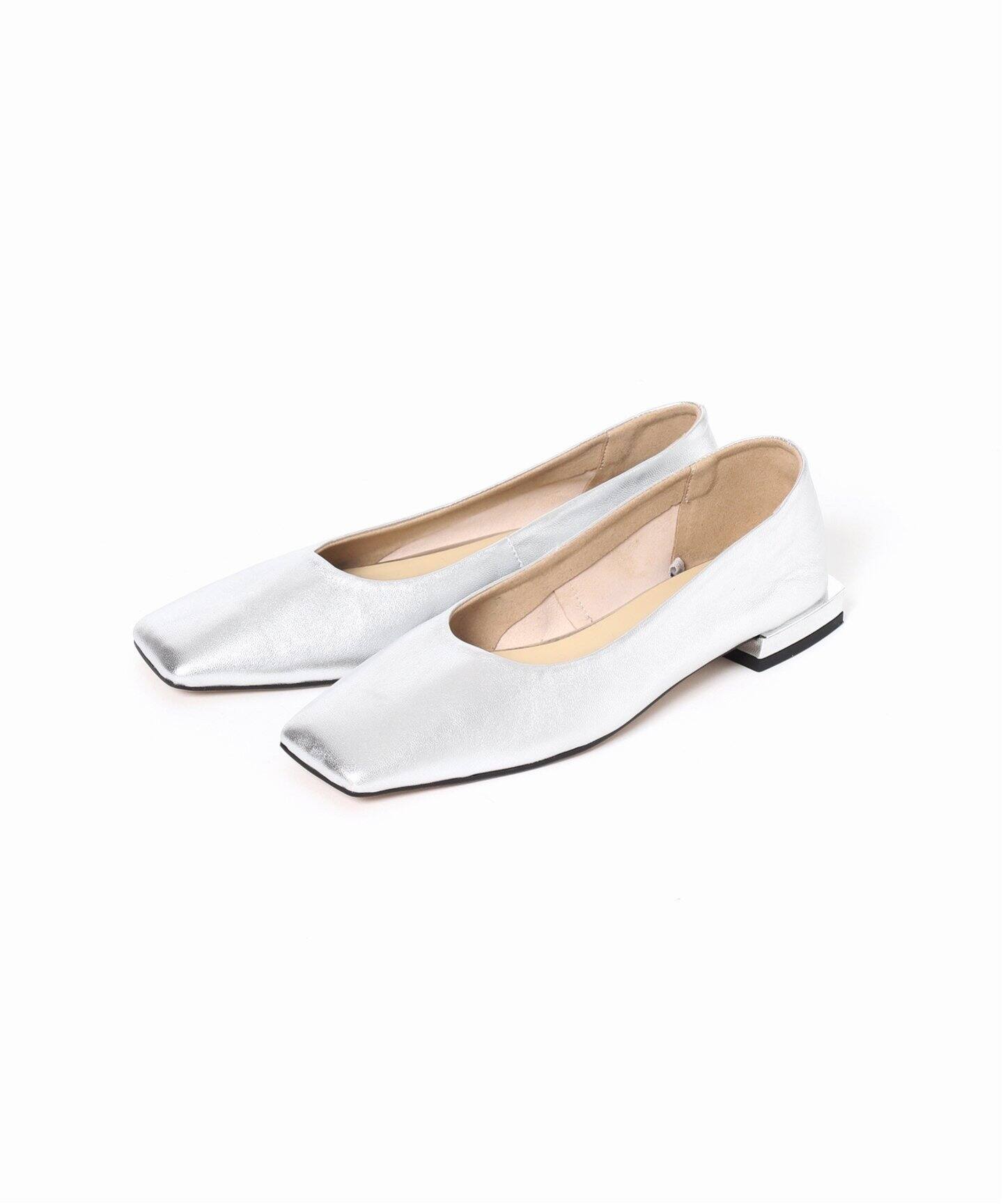 TAEKO HIGASHIHARA×LE TALONレザースクエアメリージェーンフラット 