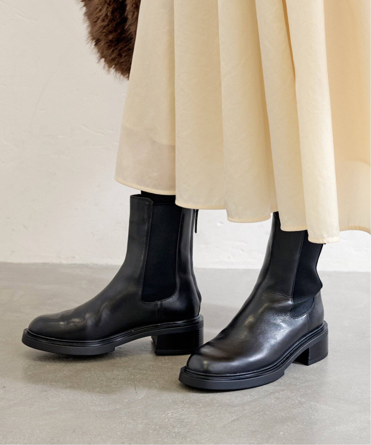 追加》レザーモールドチェルシーショートブーツ（ブーティ・ショート  