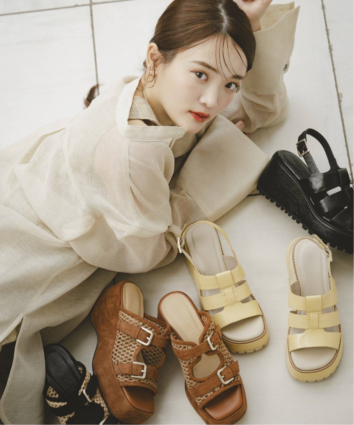 KARIN TAKUBO×LE TALON7.5cmWベルトミュールサンダル（サンダル）｜LE  