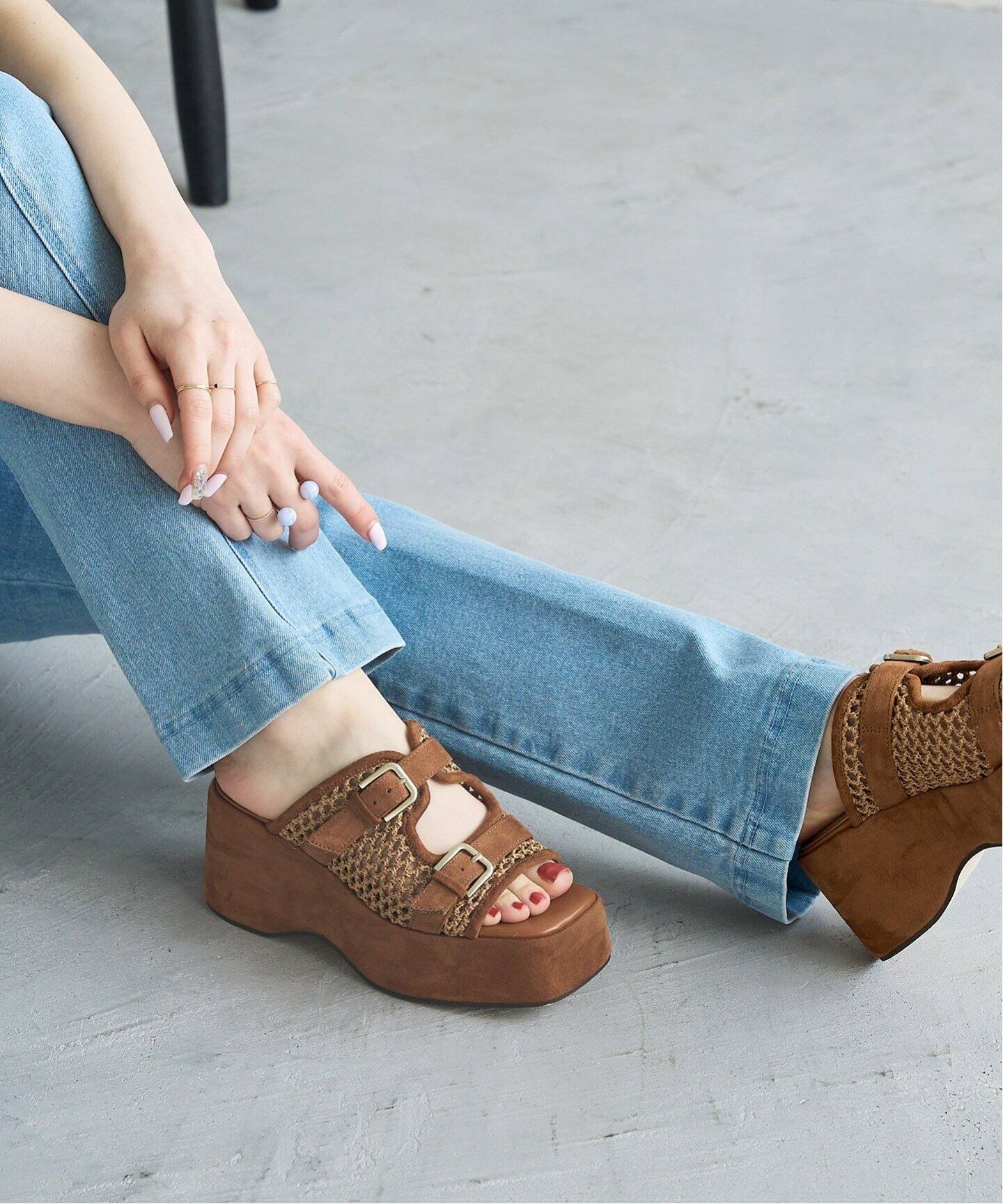 KARIN TAKUBO×LE TALON7.5cmWベルトミュールサンダル（サンダル）｜LE  