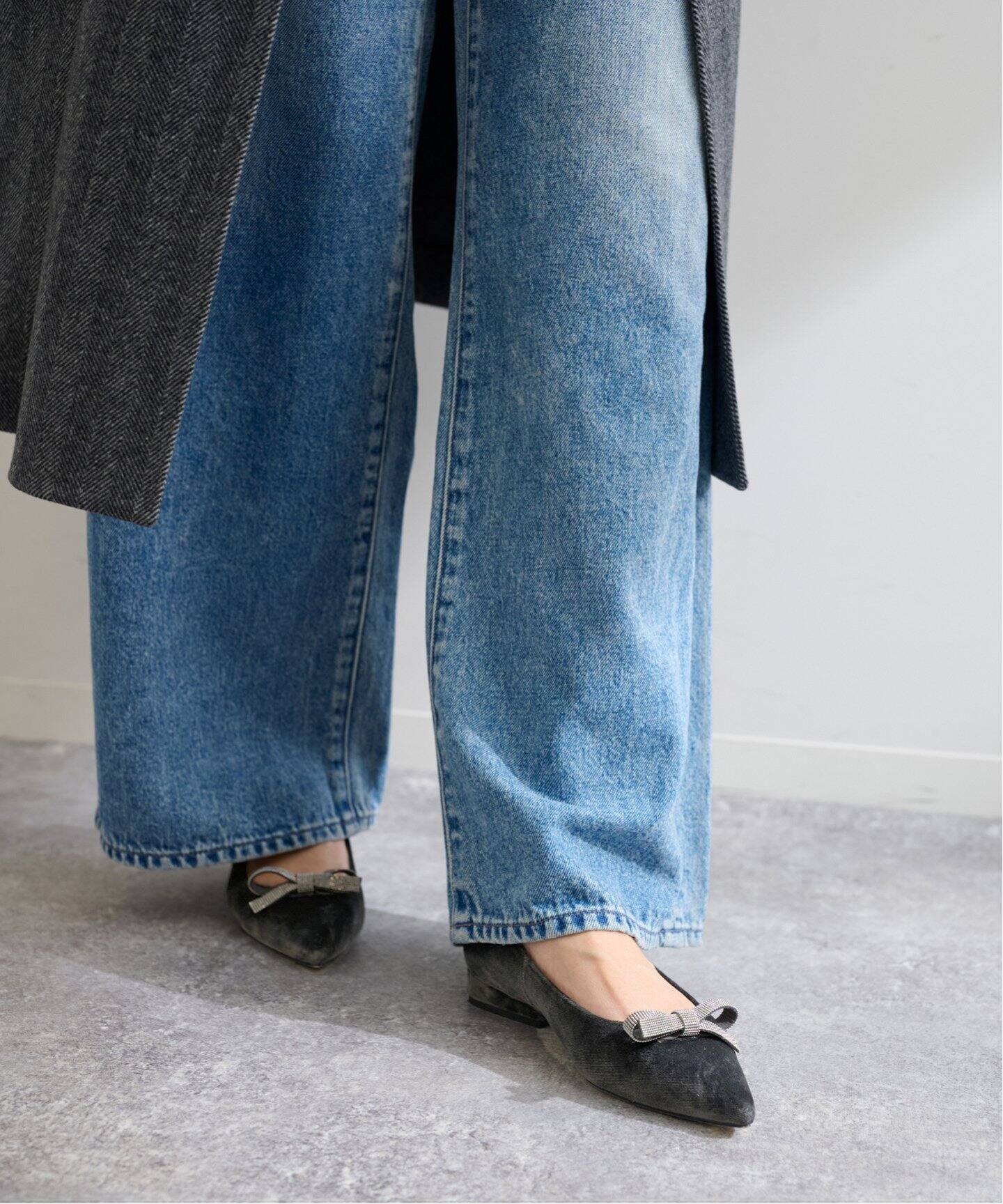 新品 ルタロン ポインテッドメタルリボンフラット ポインテッドメタルリボンフラット（フラットシューズ）｜LE