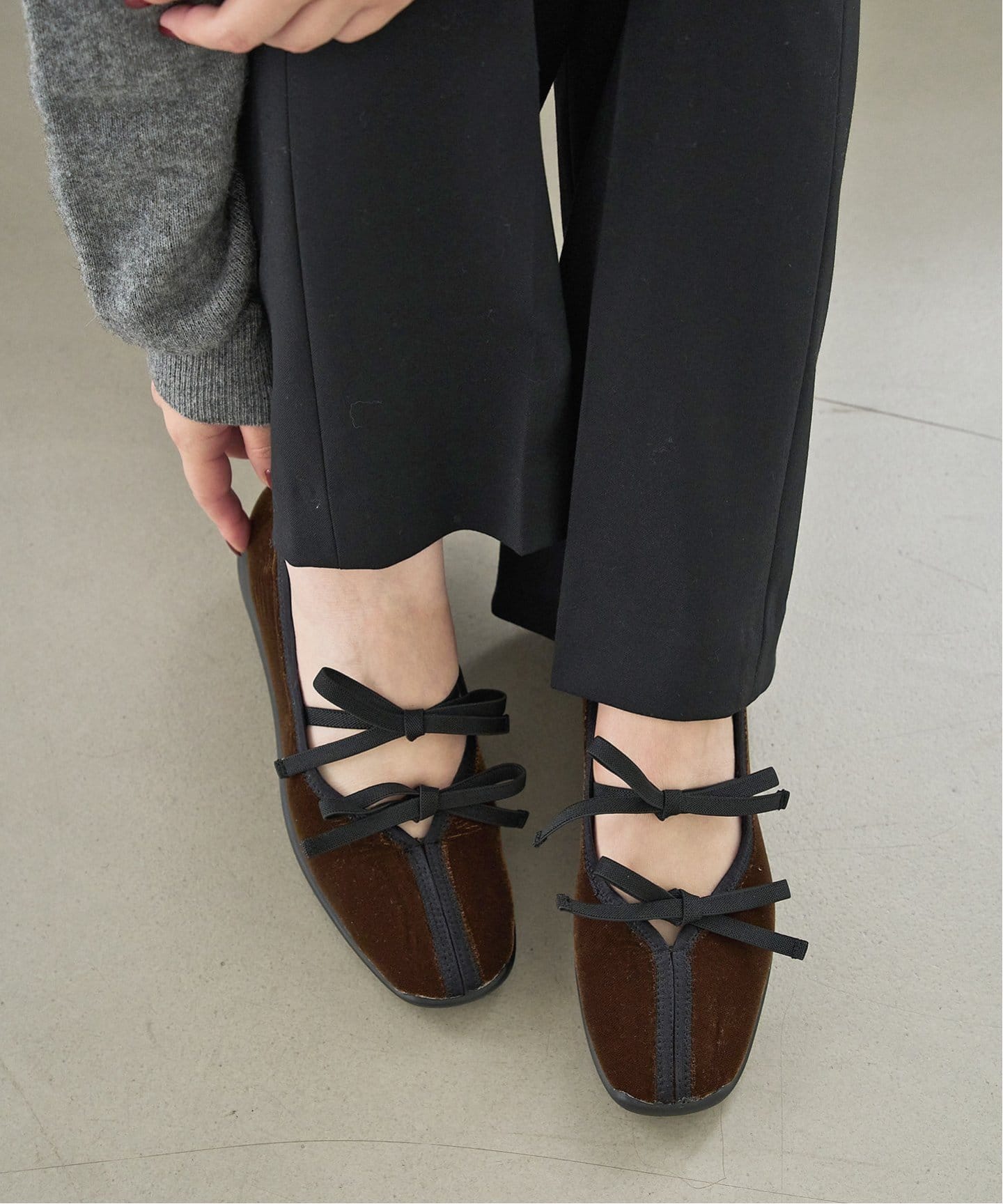 新品♪LE TALON ルタロン Lダブルリボン バレリーナ フラットシューズ 追加2》Lダブルリボンバレリーナ（フラットシューズ）｜LE TALON