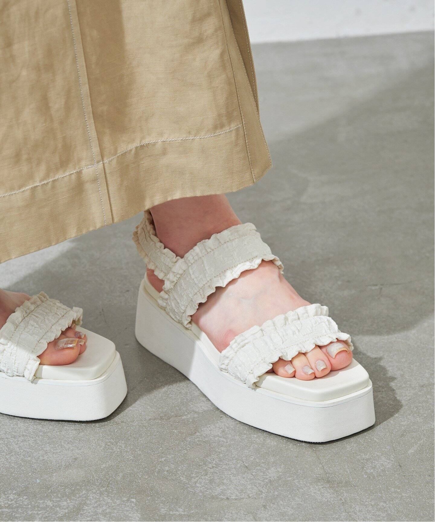 4.5cmギャザープラットサンダル（サンダル）｜LE TALON（ル