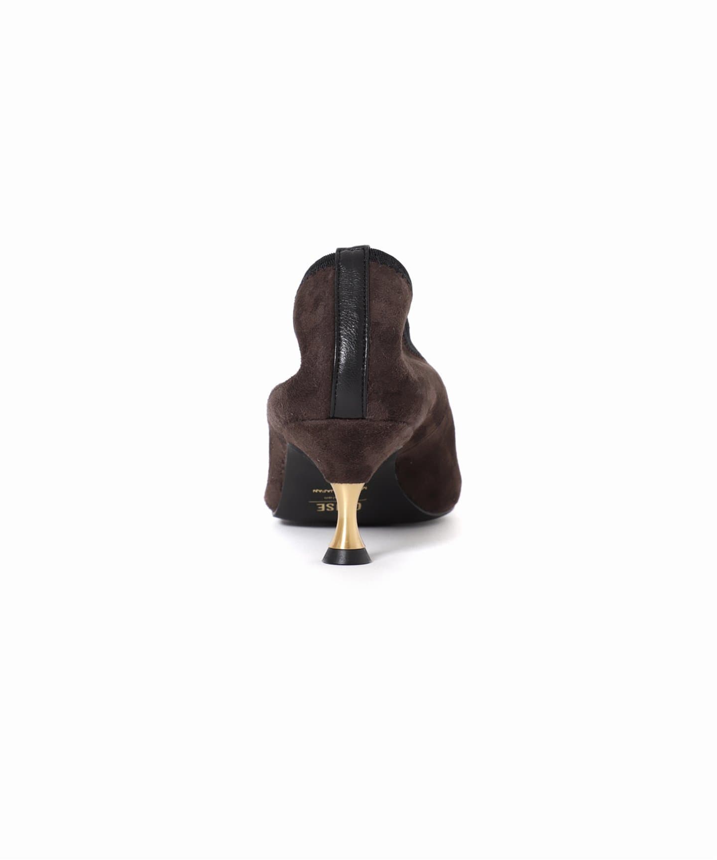 GRISE5.5cmレザースクエアストレッチパンプス（パンプス）｜LE