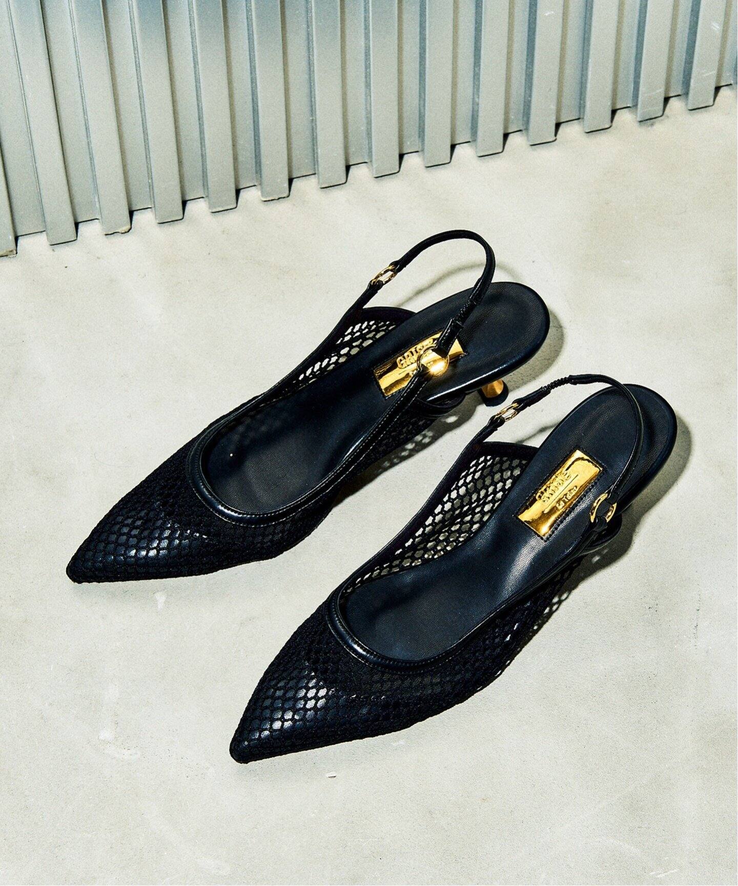 GRISE5cmポインテッドメッシュスリングバック（パンプス）｜LE TALON  