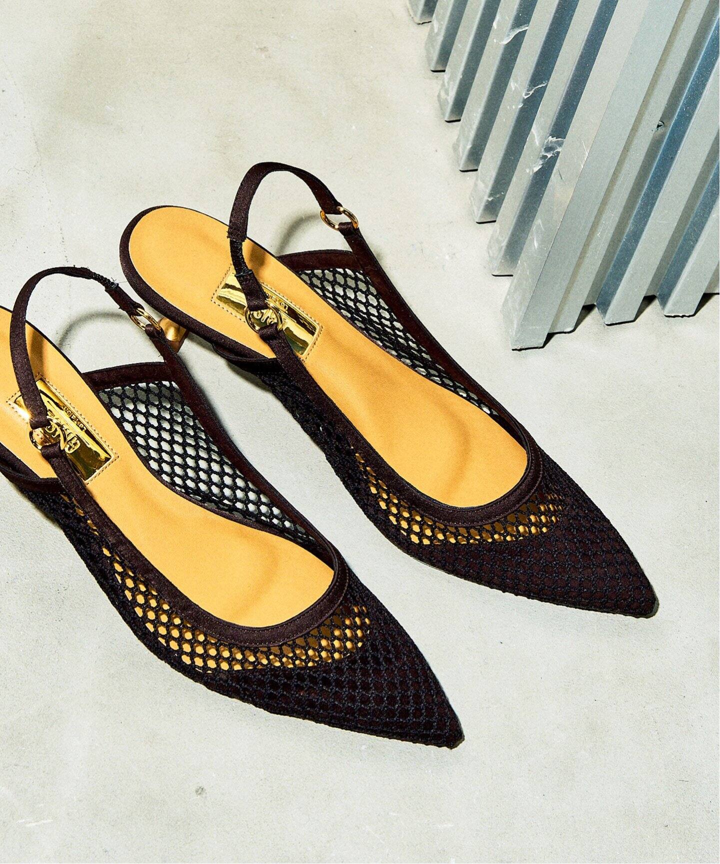 GRISE5cmポインテッドメッシュスリングバック（パンプス）｜LE TALON  