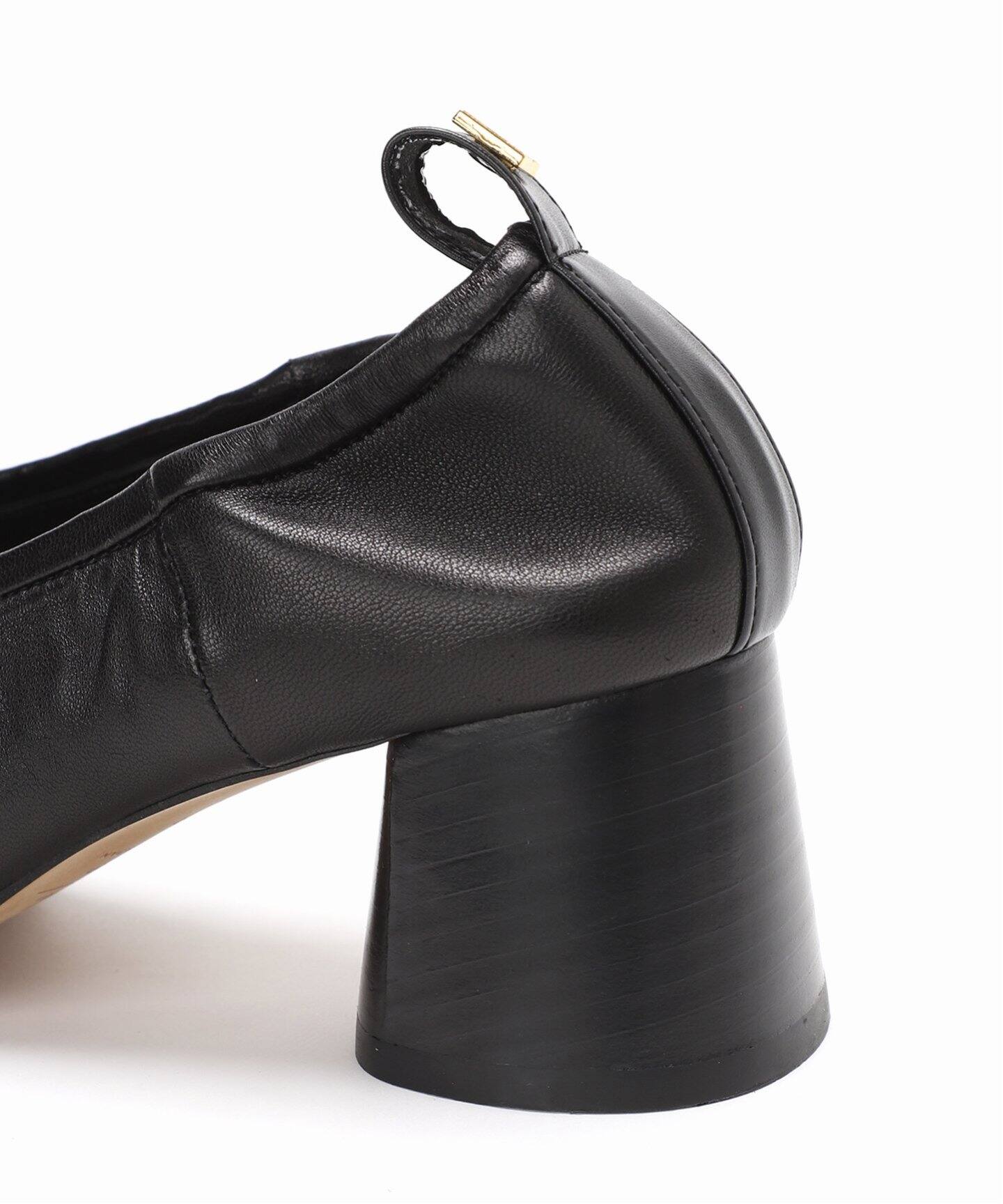 GRISE5.5cmレザーギャザーバレリーナ（パンプス）｜LE TALON（ル
