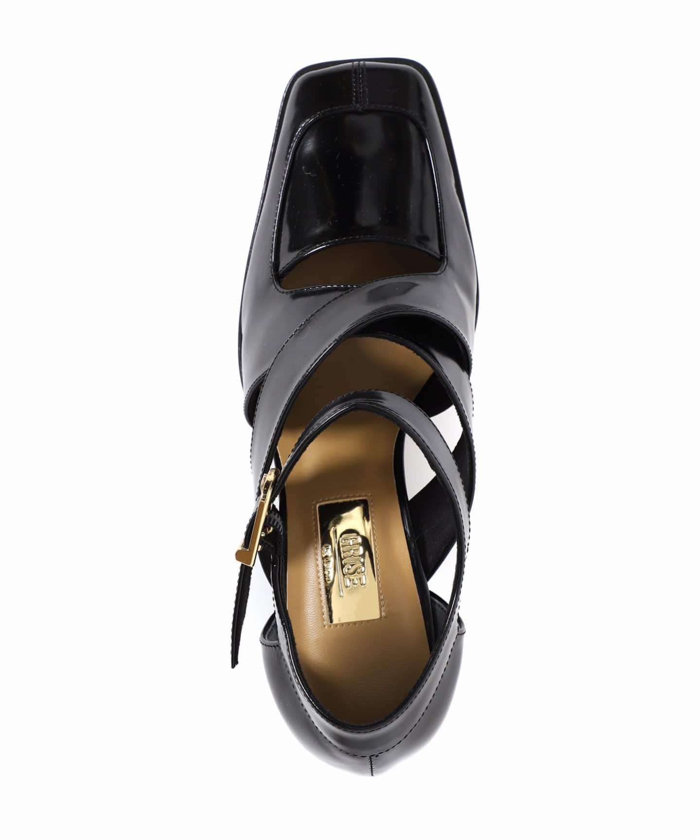 GRISE6cmレザースクエアクロスストラップセパレート（パンプス）｜LE