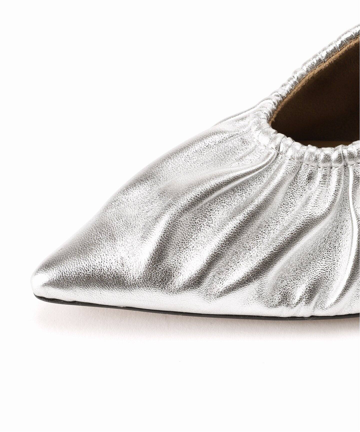 追加》MIDORI UEEDA×GRISEレザーポインテッドギャザーバブーシュ  