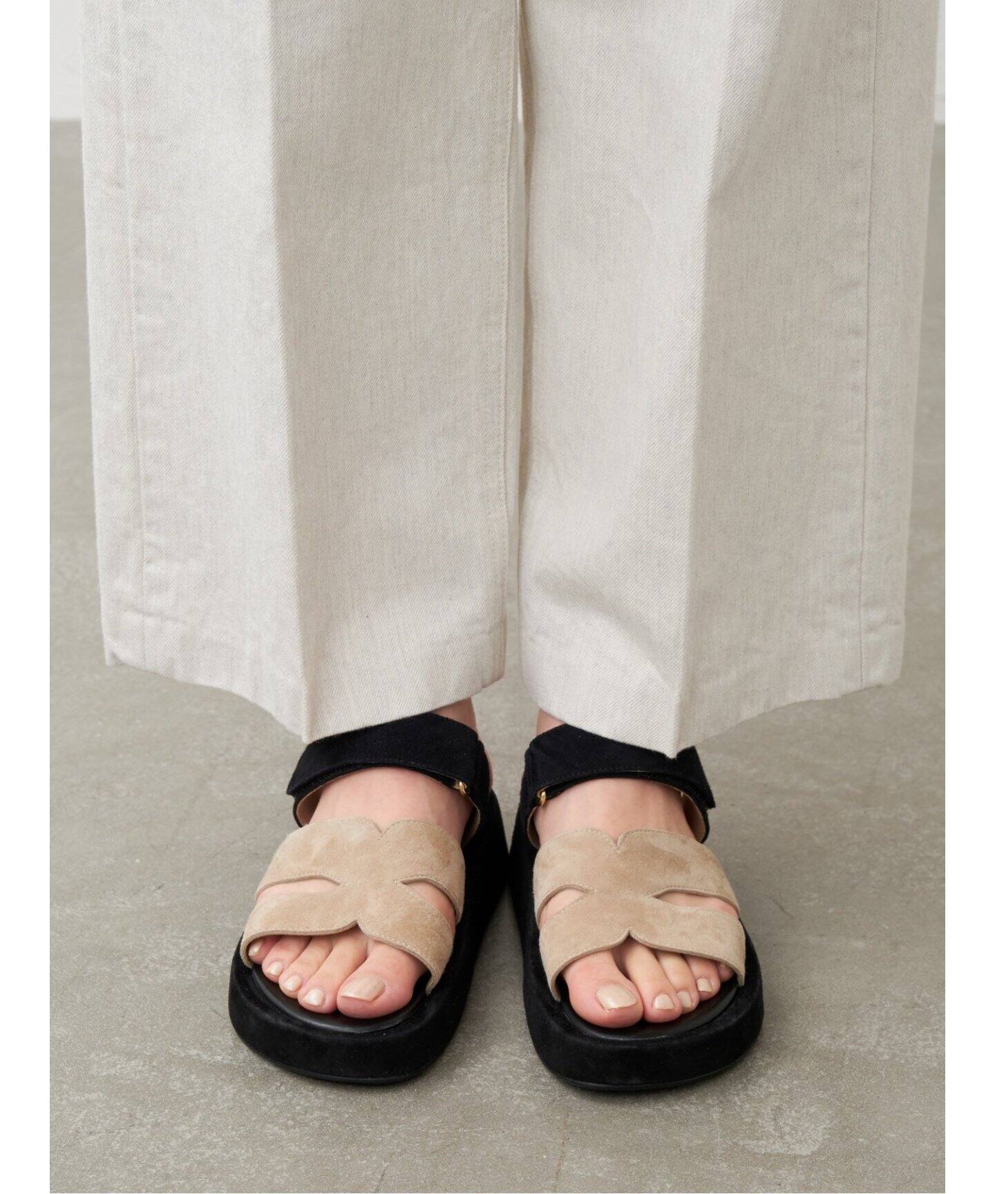 GRISEレザーアツゾコカットワークミュールサンダル（サンダル）｜LE  