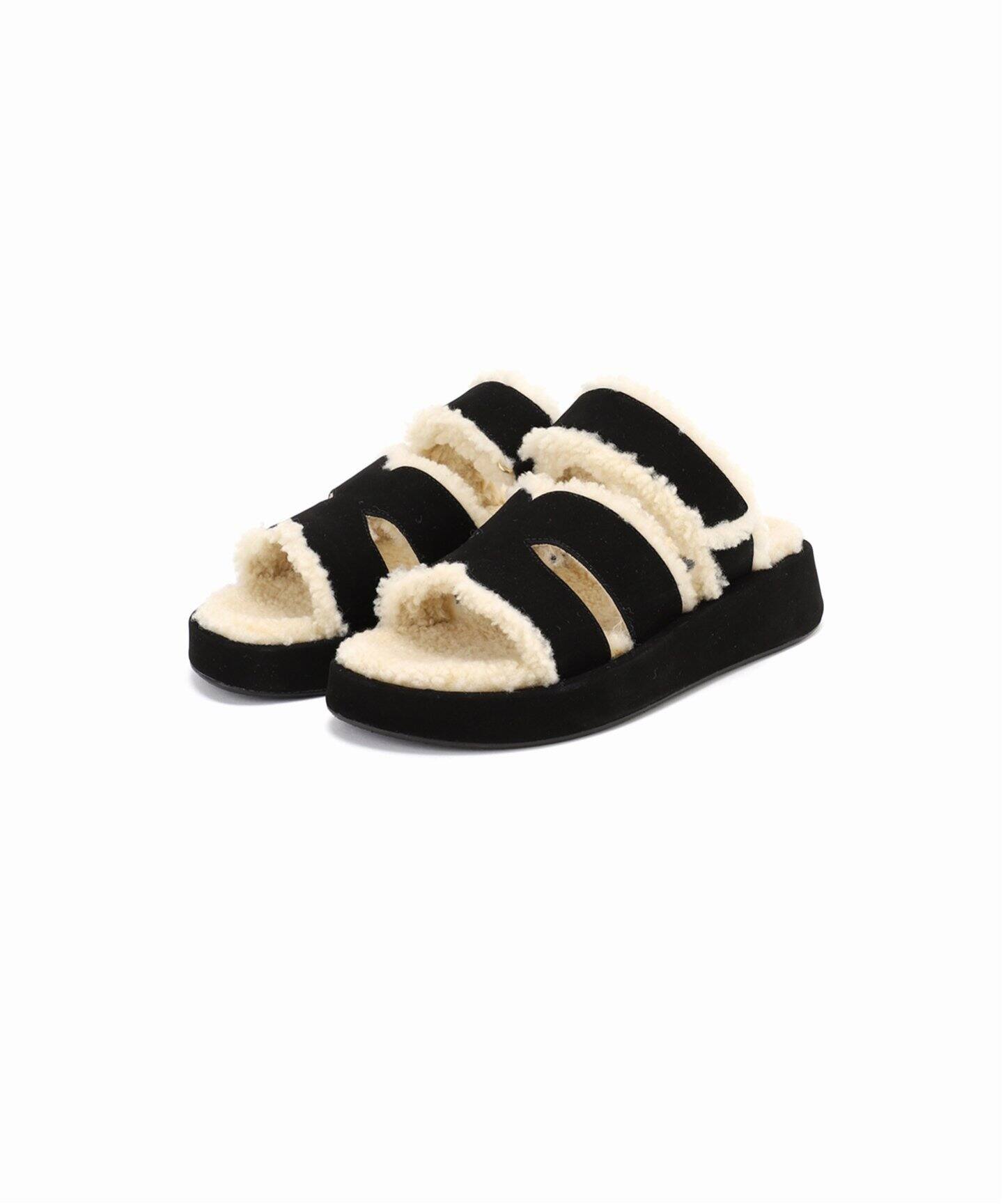 GRISEムートンカットワークサンダル（サンダル）｜LE TALON（ル タロン  