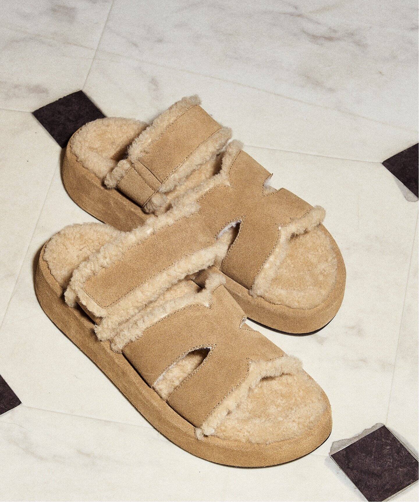 GRISEムートンカットワークサンダル（サンダル）｜LE TALON（ル タロン  