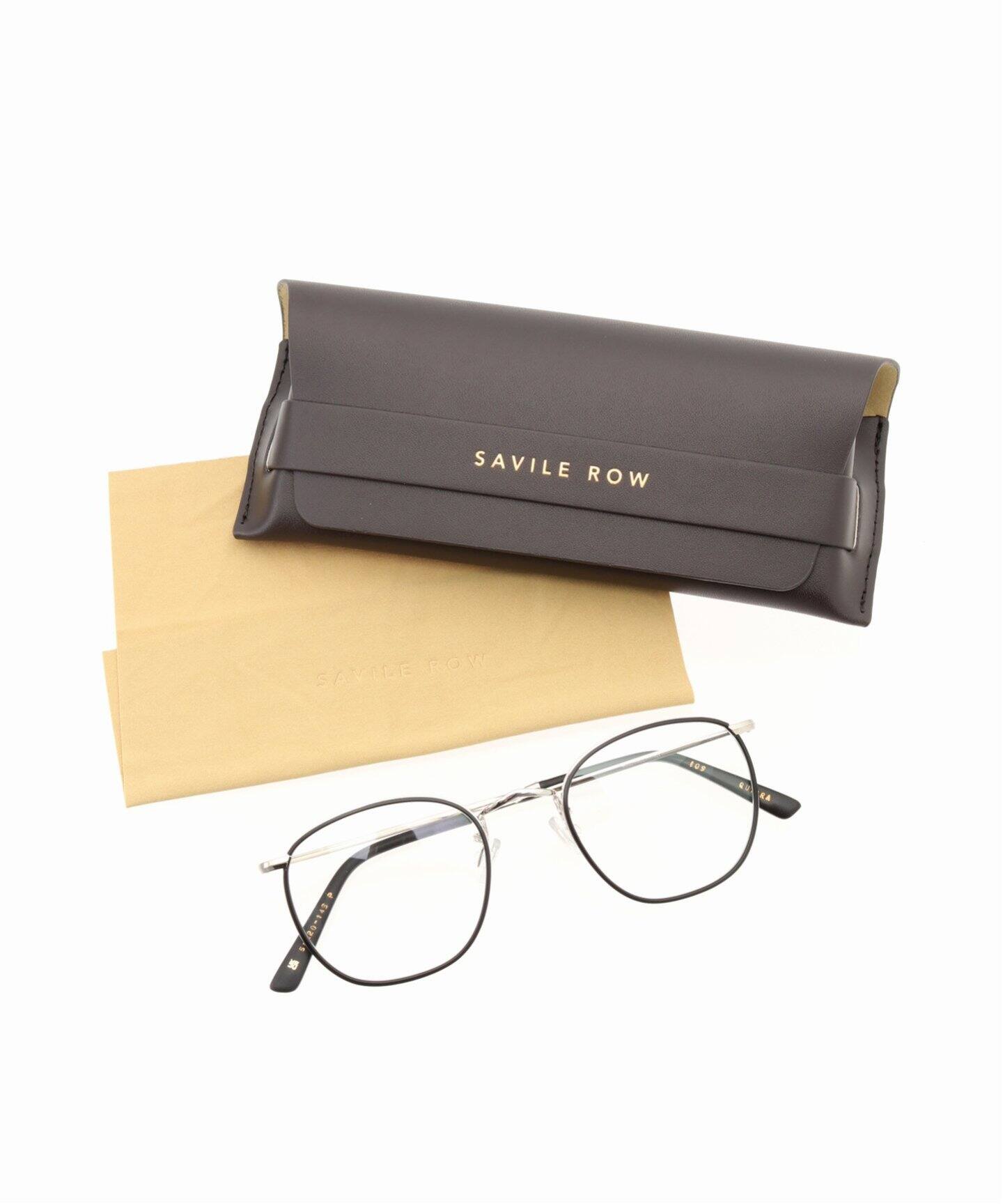 新品 SAVILE ROW サヴィルロウ 眼鏡ケース SAVILE ROW / サヴィルロウ】QUADRA 50-20-145 Palladium INNER
