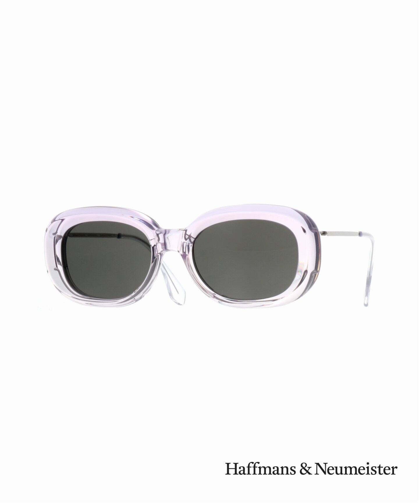 Haffmans&Neumeister】Luc-609 Silver/Lavande Grey Solid Sunglasses 