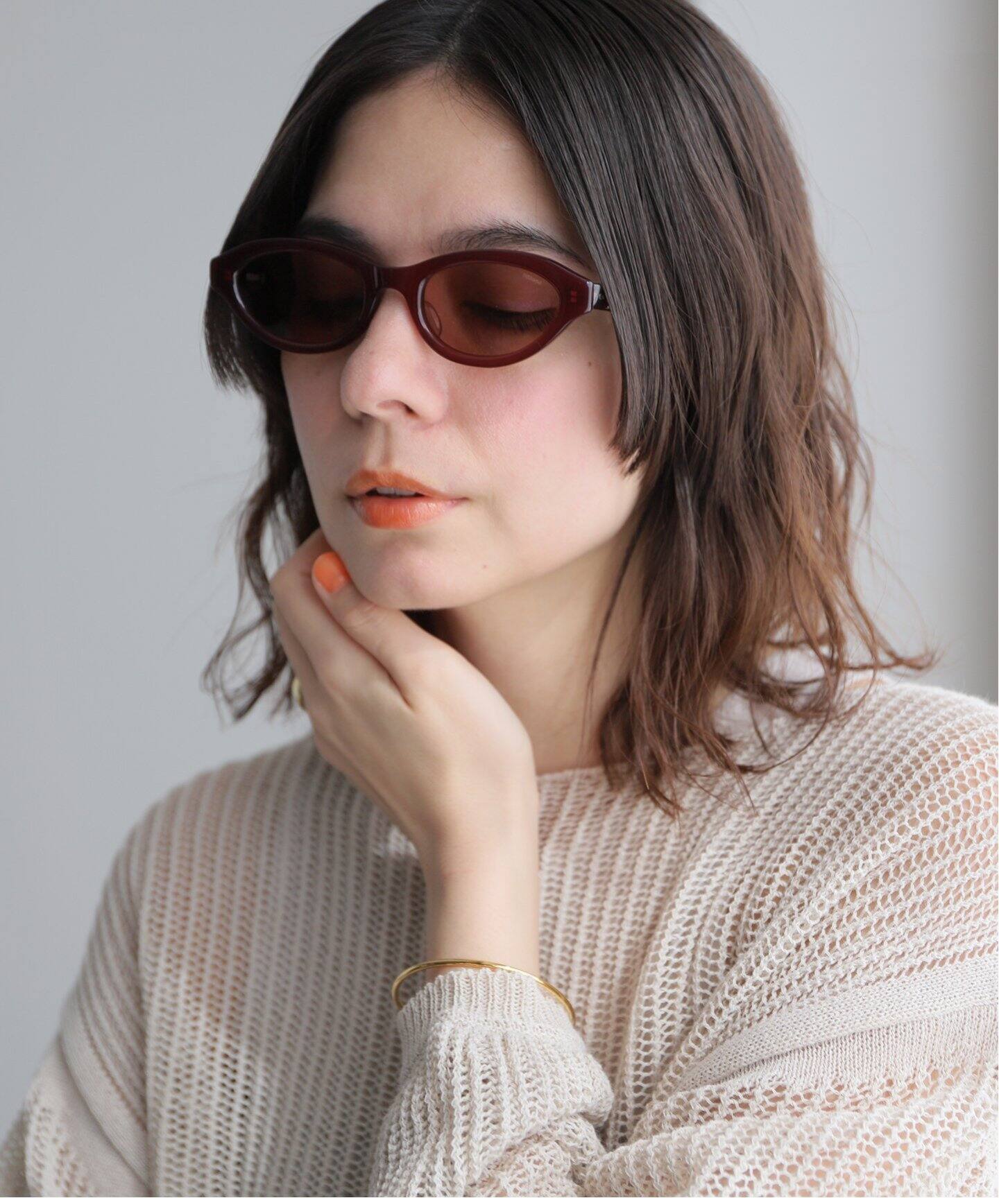FETICO x BLANC.. / フェティコ x ブラン】OVAL-FRAME SUNGLASSES 