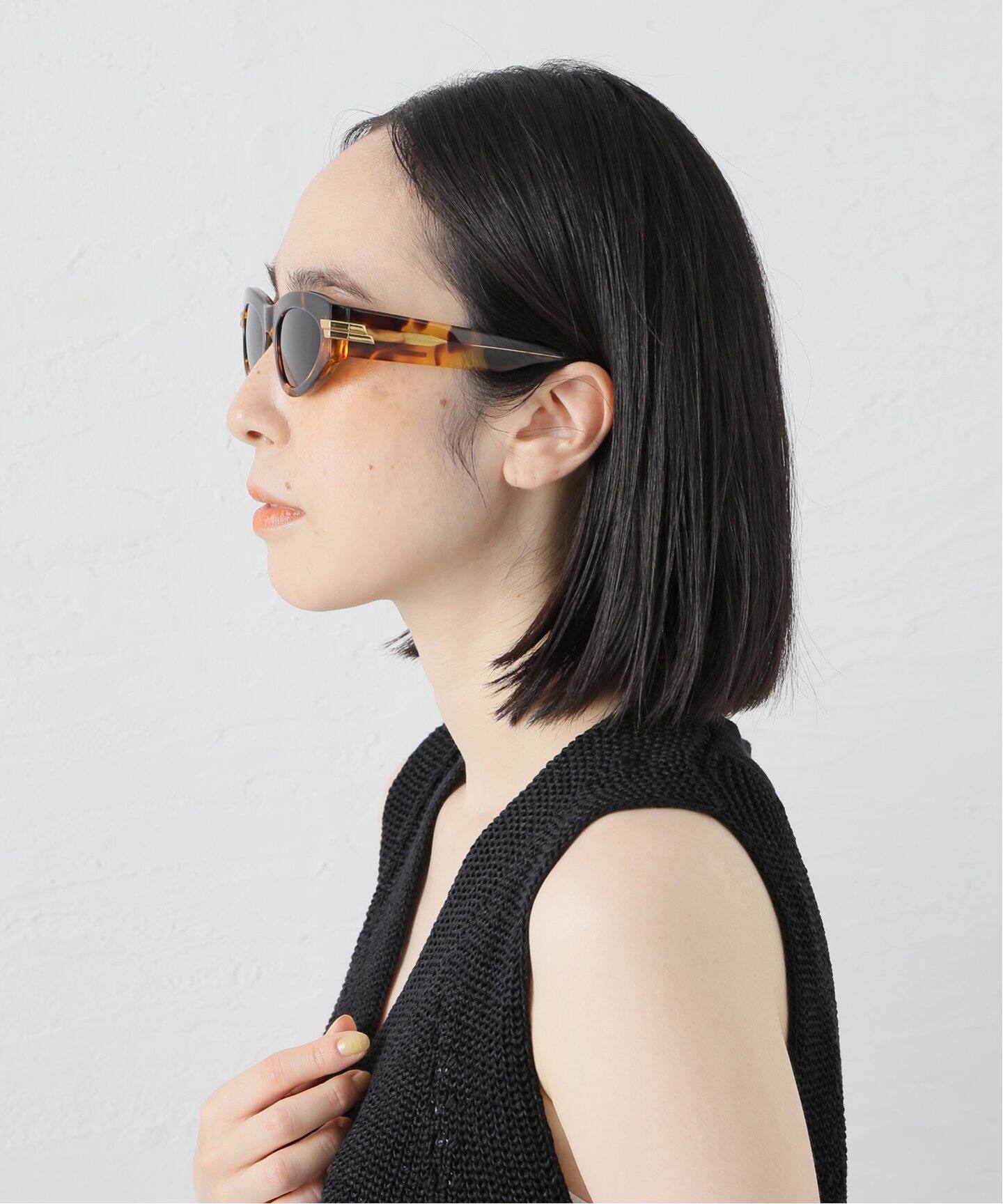 【国内発送】BOTTEGA VENETA クラシック キャットアイアイウェア ブラック/トランスパレントクラシック キャットアイ アイウェア