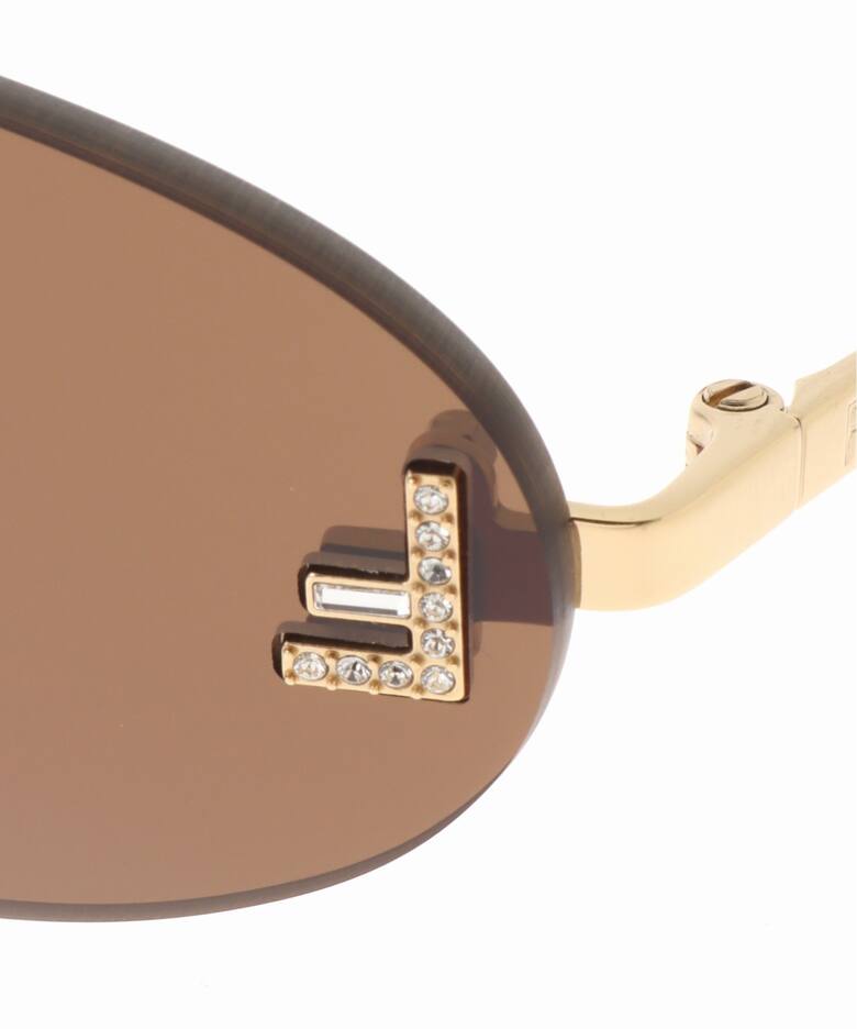 極美品☆FENDI フェンディ FE40064F サングラス アイウェア ベージュ  