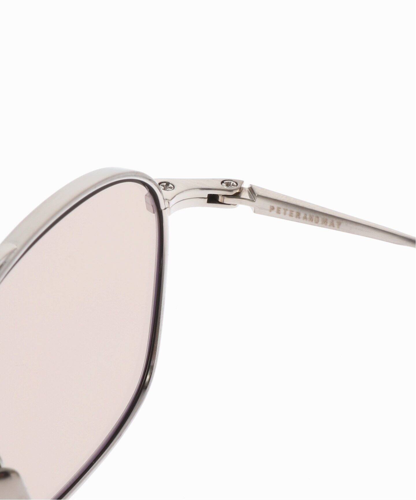 PETER AND MAY】MINI MACHINE BRUSHED SILVER LIGHT BRO Sunglasses 